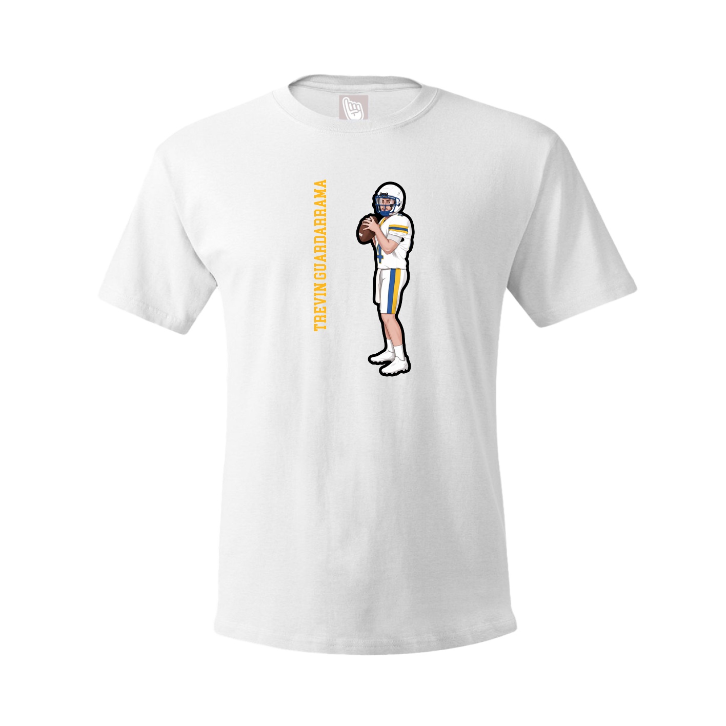Youth Tee — Name Vertical in White