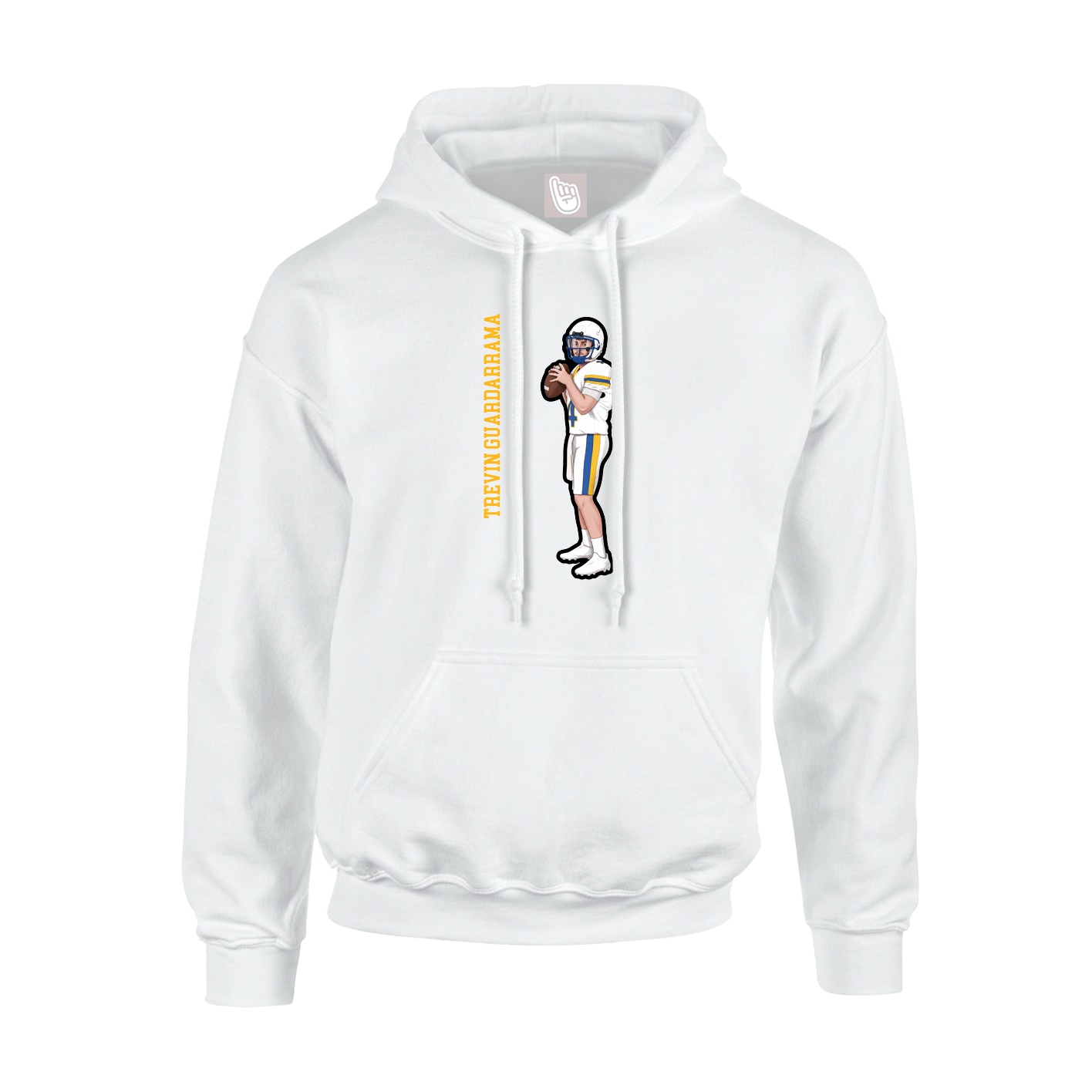 Hoodie — Name Vertical in White