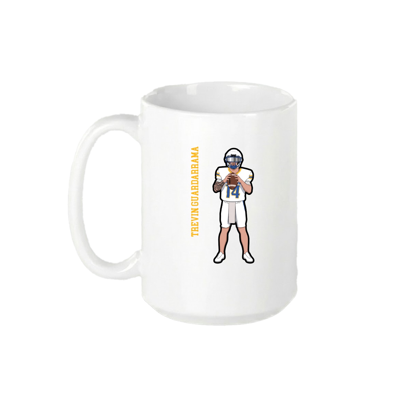 15oz Coffee Mug — Name Vertical in White