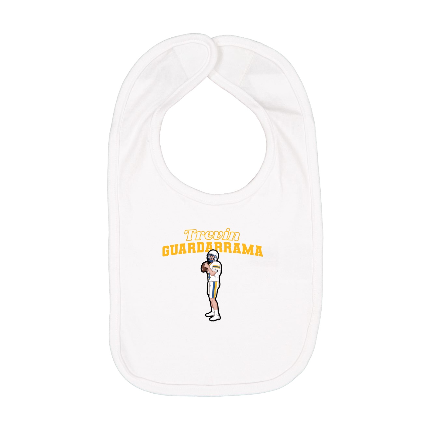 Infant Bib — Name Arch in White