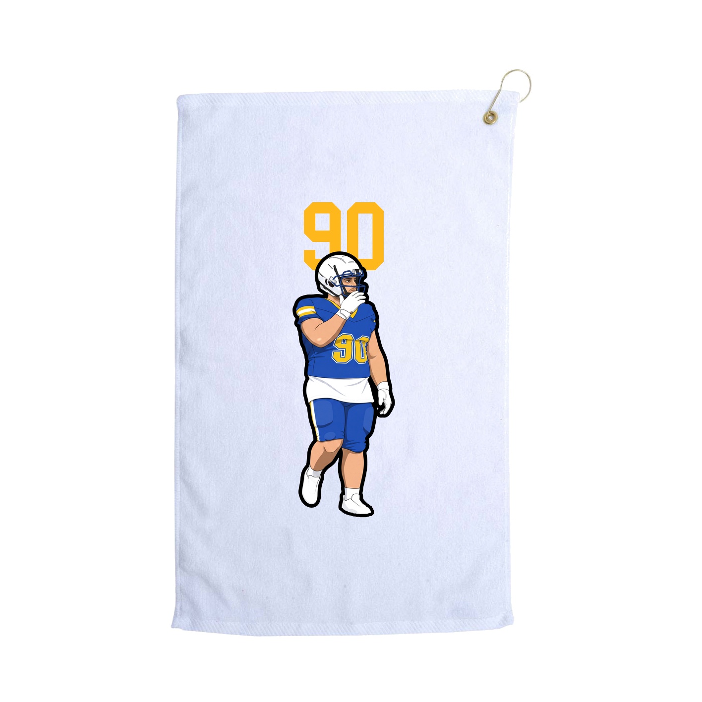 Golf Towel — Number Top in White
