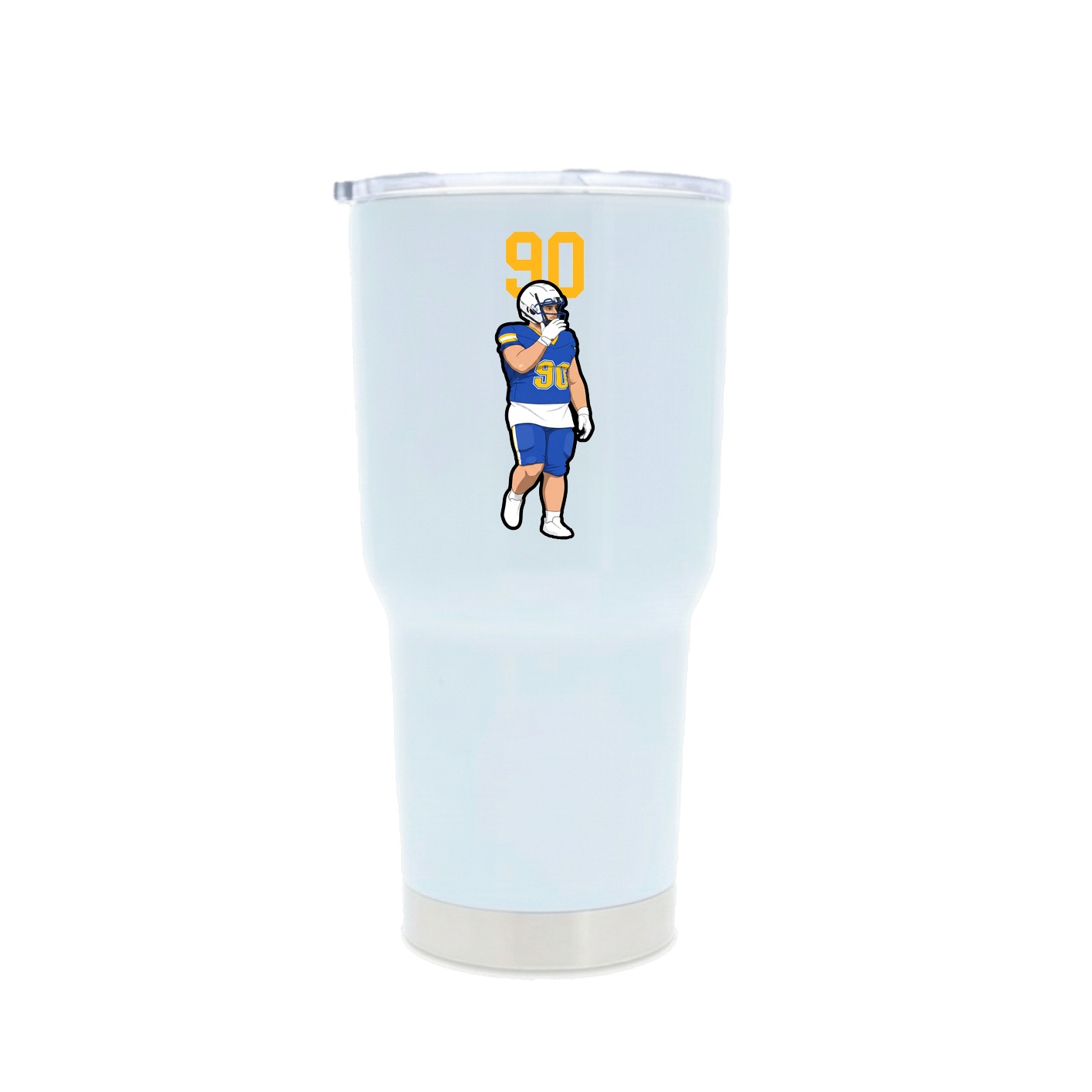 30oz Stainless Steel Tumbler — Number Top in White