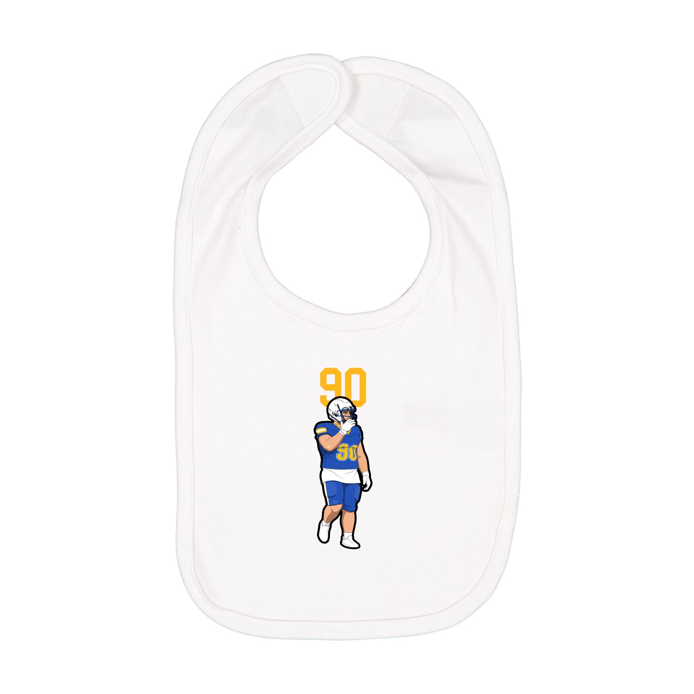 Infant Bib — Number Top in White