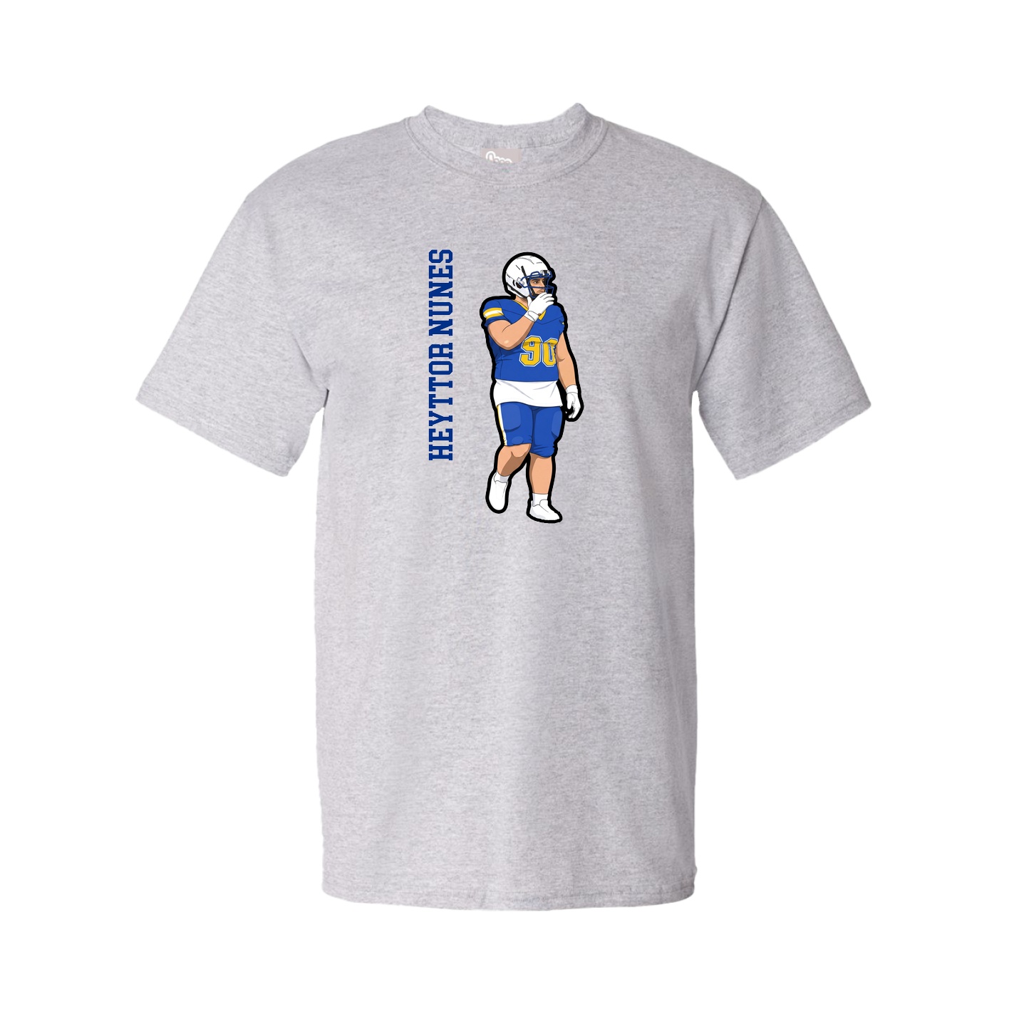 Tee — Name Vertical in Grey