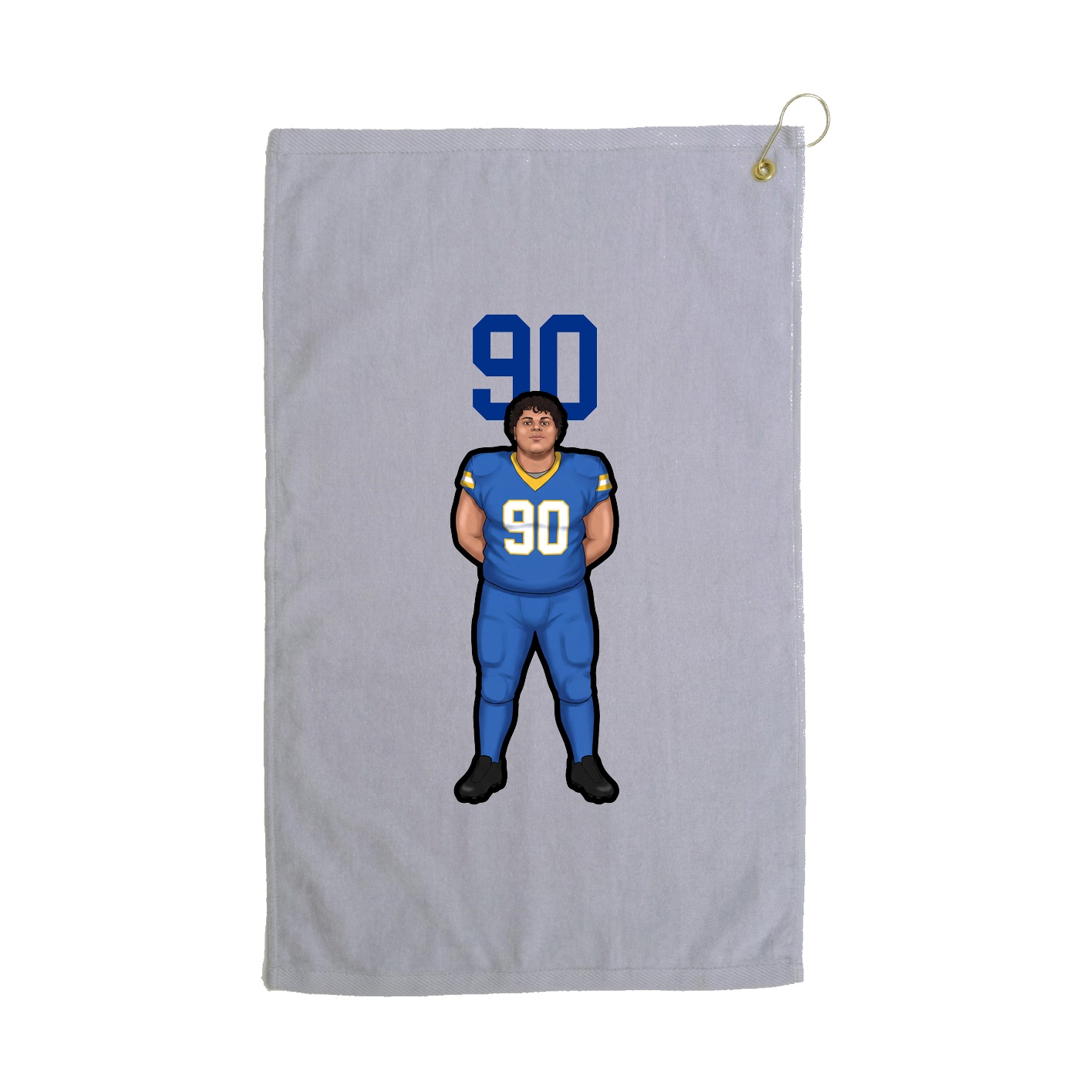 Golf Towel — Number Top in Grey