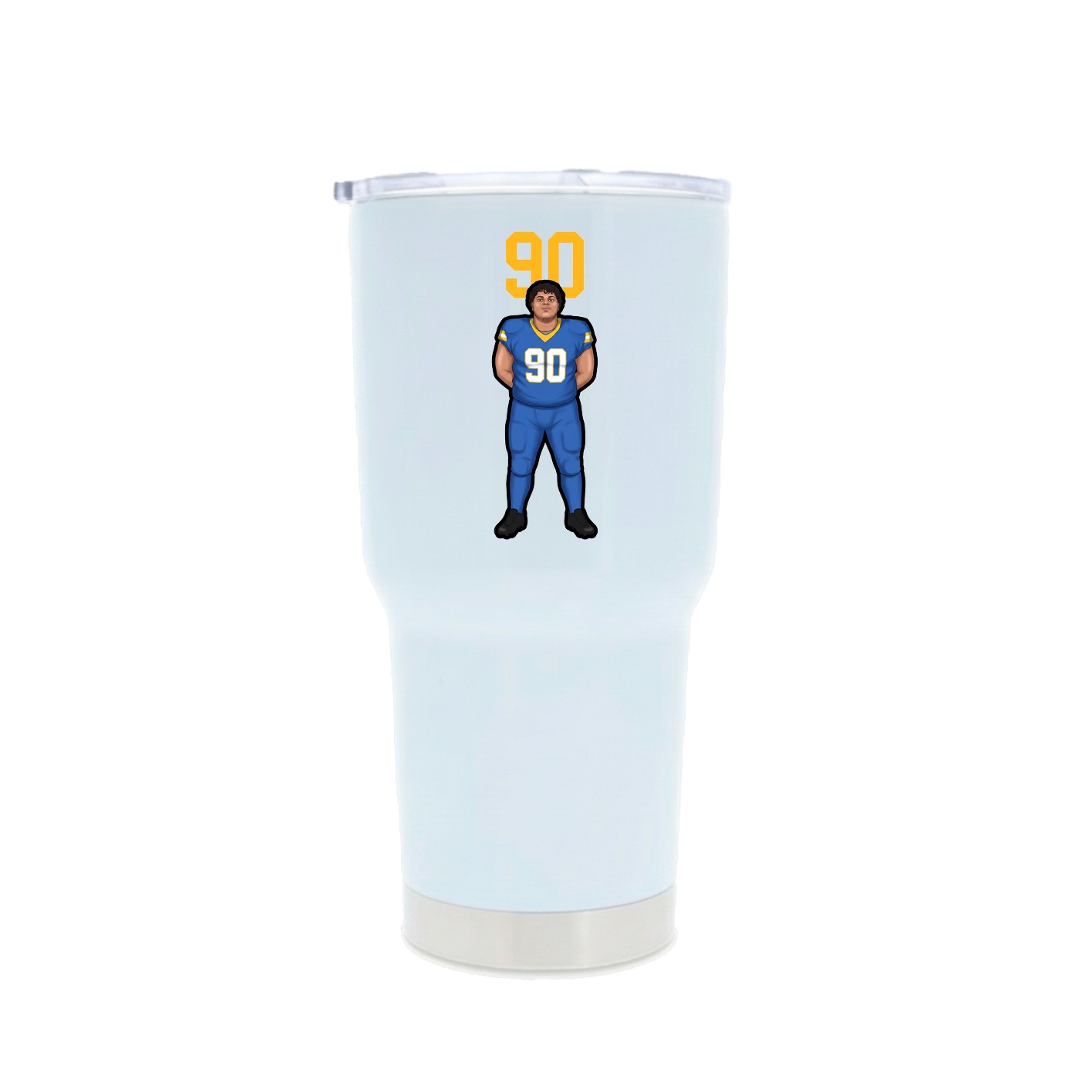 30oz Stainless Steel Tumbler — Number Top in White
