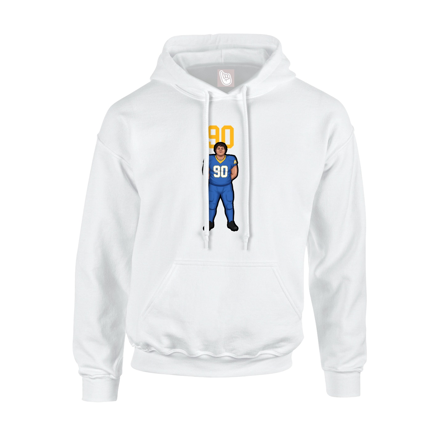 Youth Hoodie — Number Top in White