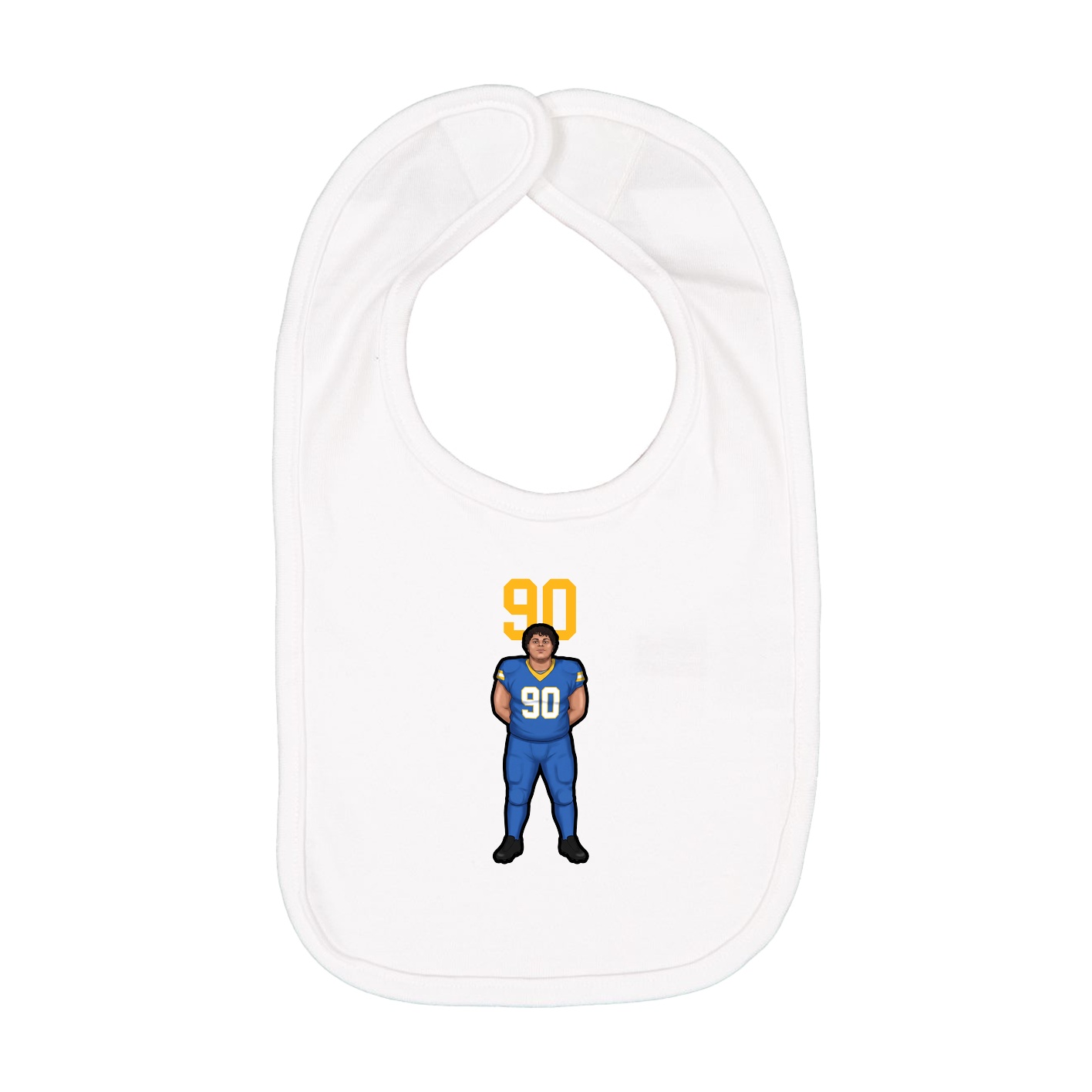 Infant Bib — Number Top in White