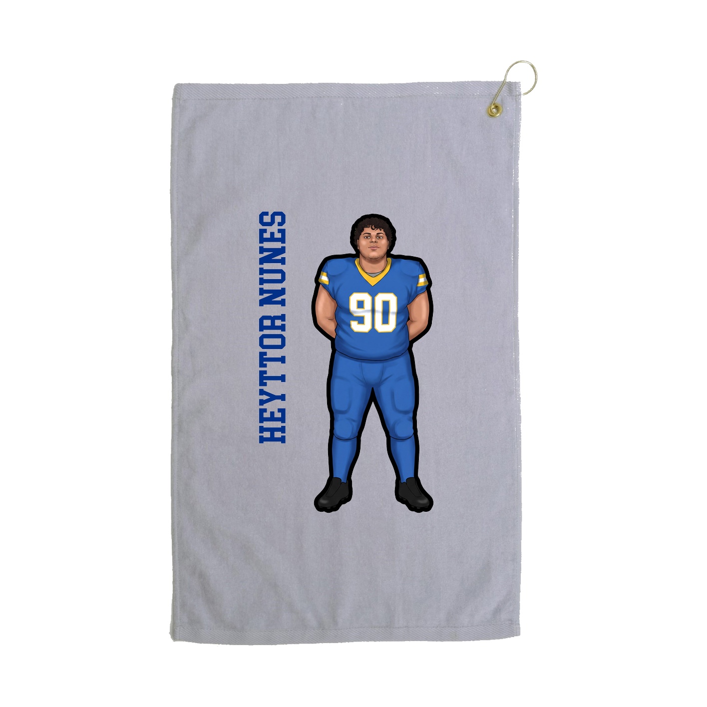 Golf Towel — Name Vertical in Grey