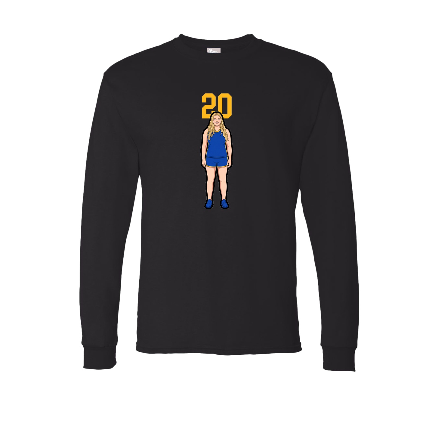 Long Sleeve Tee — Number Top in Black
