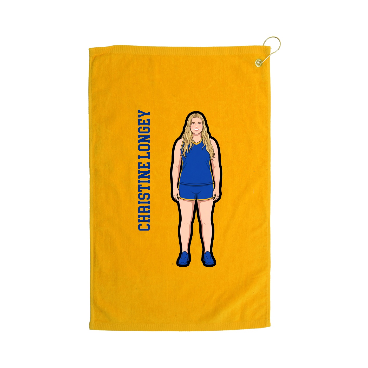 Golf Towel — Name Vertical in Gold