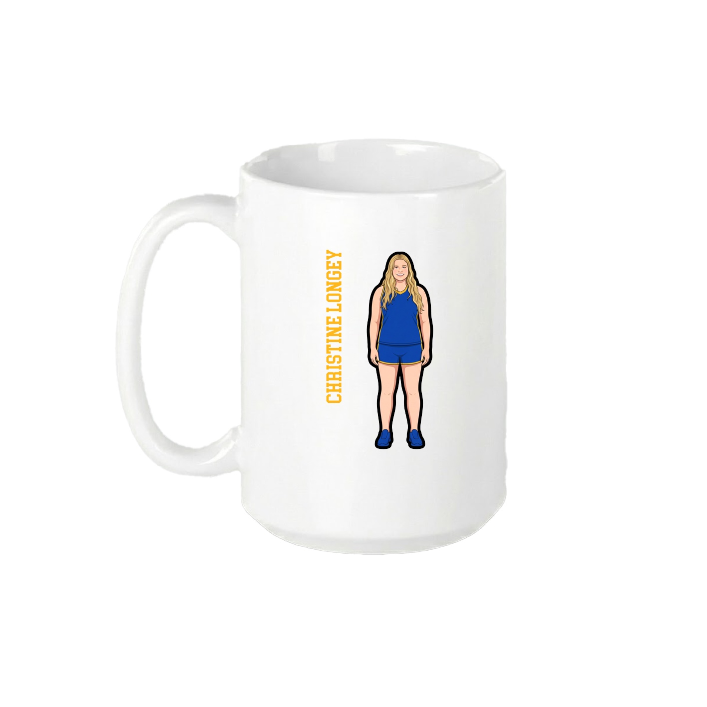 15oz Coffee Mug — Name Vertical in White