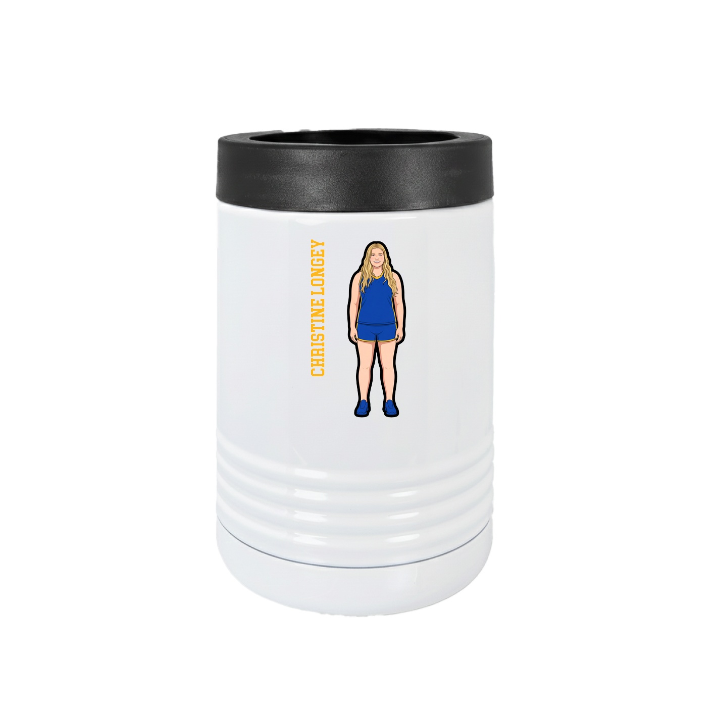 Beverage Holder — Name Vertical in White