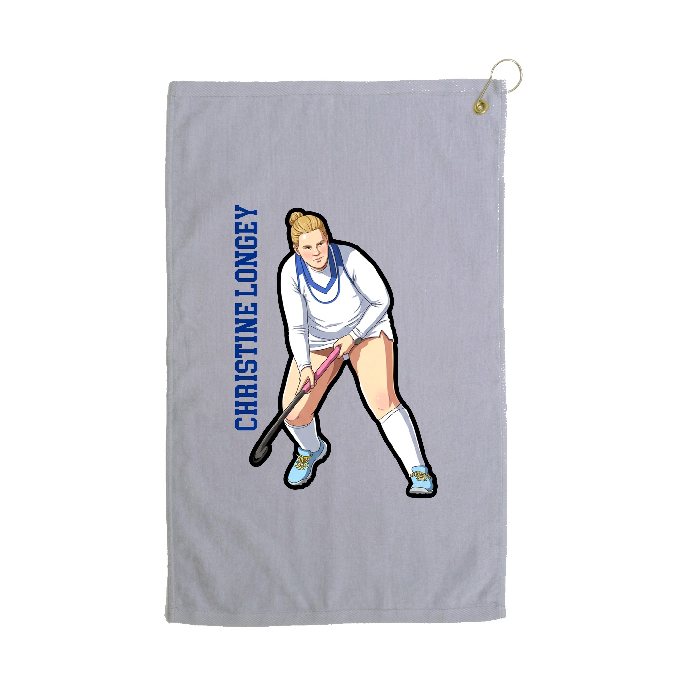 Golf Towel — Name Vertical in Grey