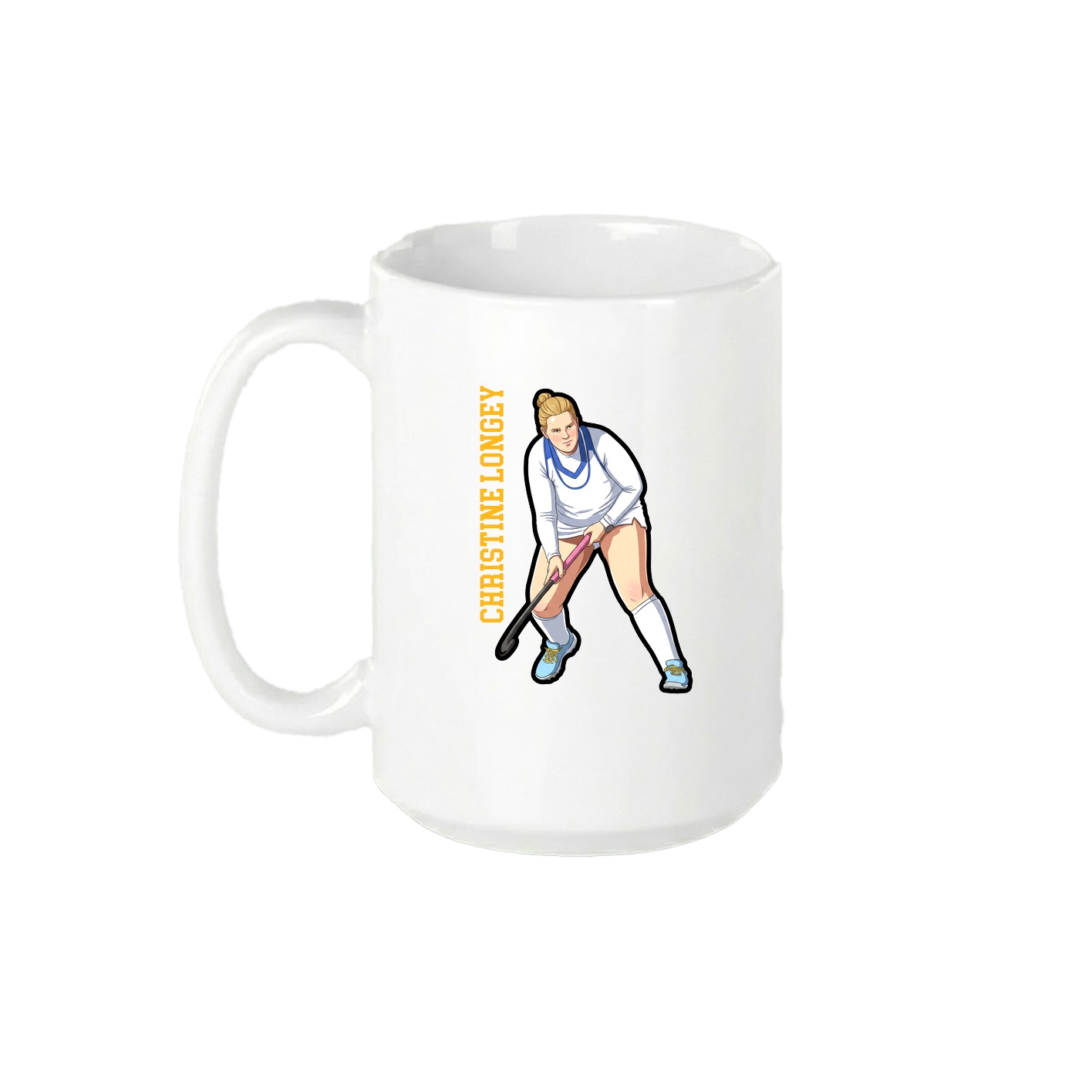 15oz Coffee Mug — Name Vertical in White