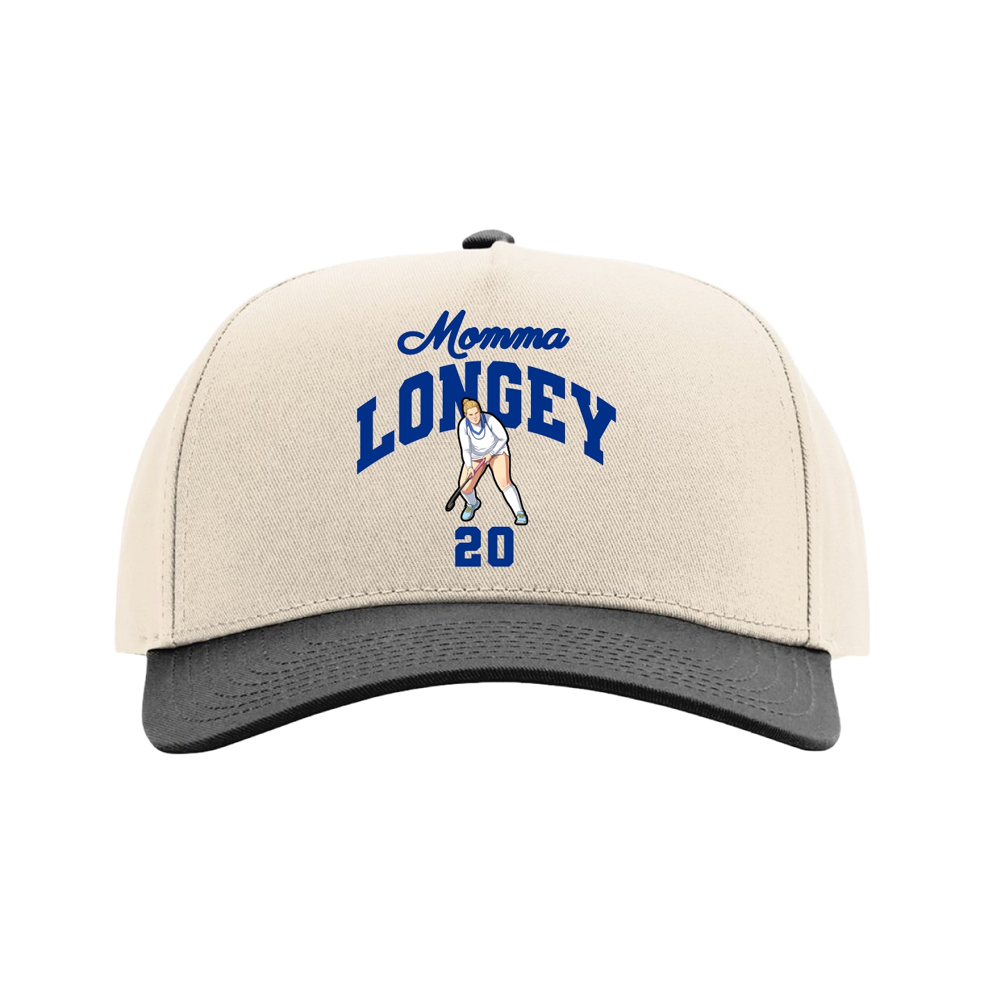 Full Fabric Five-Panel Champ Cap — Mothers Day Arch in Cream/Black