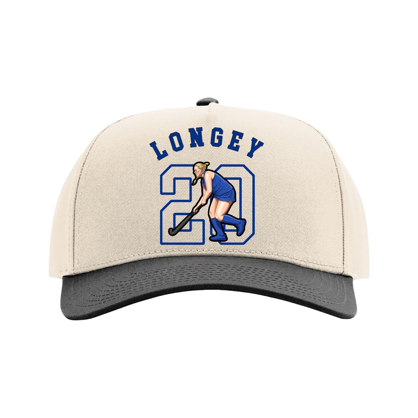 Full Fabric Five-Panel Champ Cap — Shirsey Arch in Cream/Black