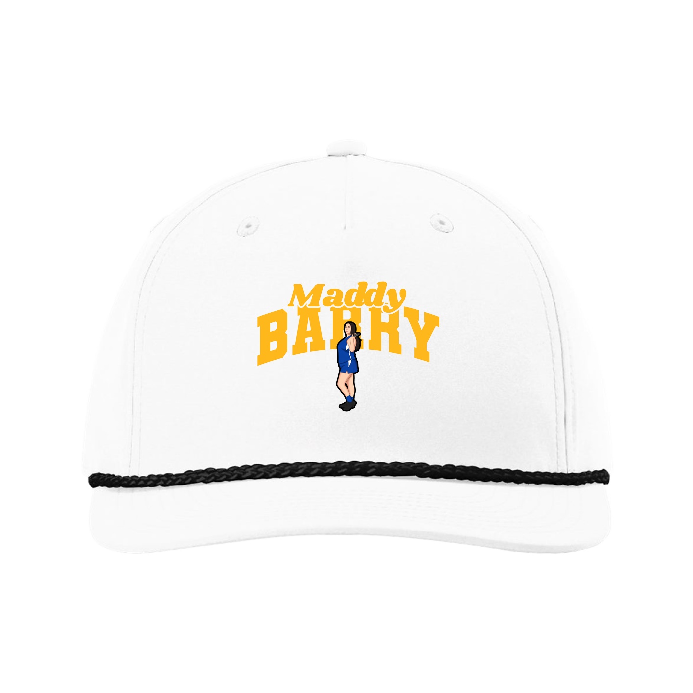 Five-Panel Classic Rope Cap — Signature Arch in White