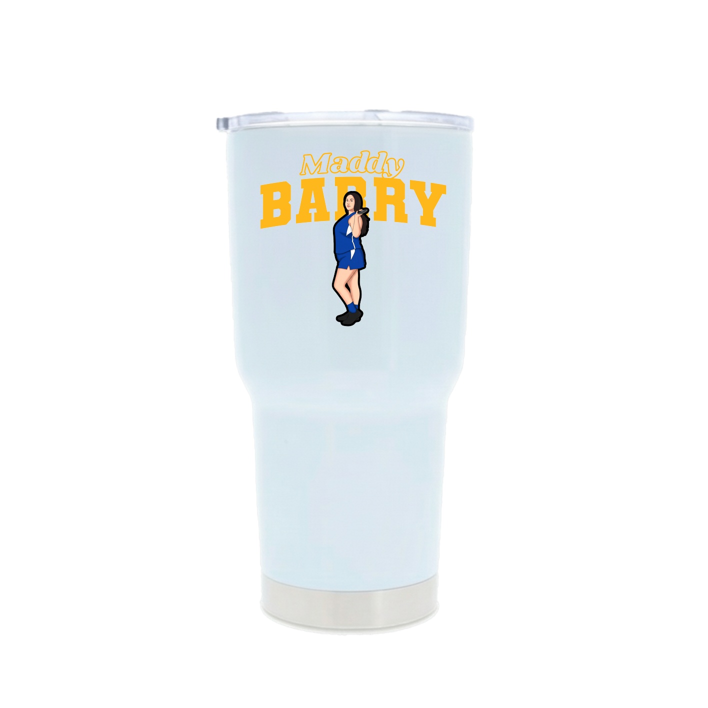 30oz Stainless Steel Tumbler — Name Arch in White