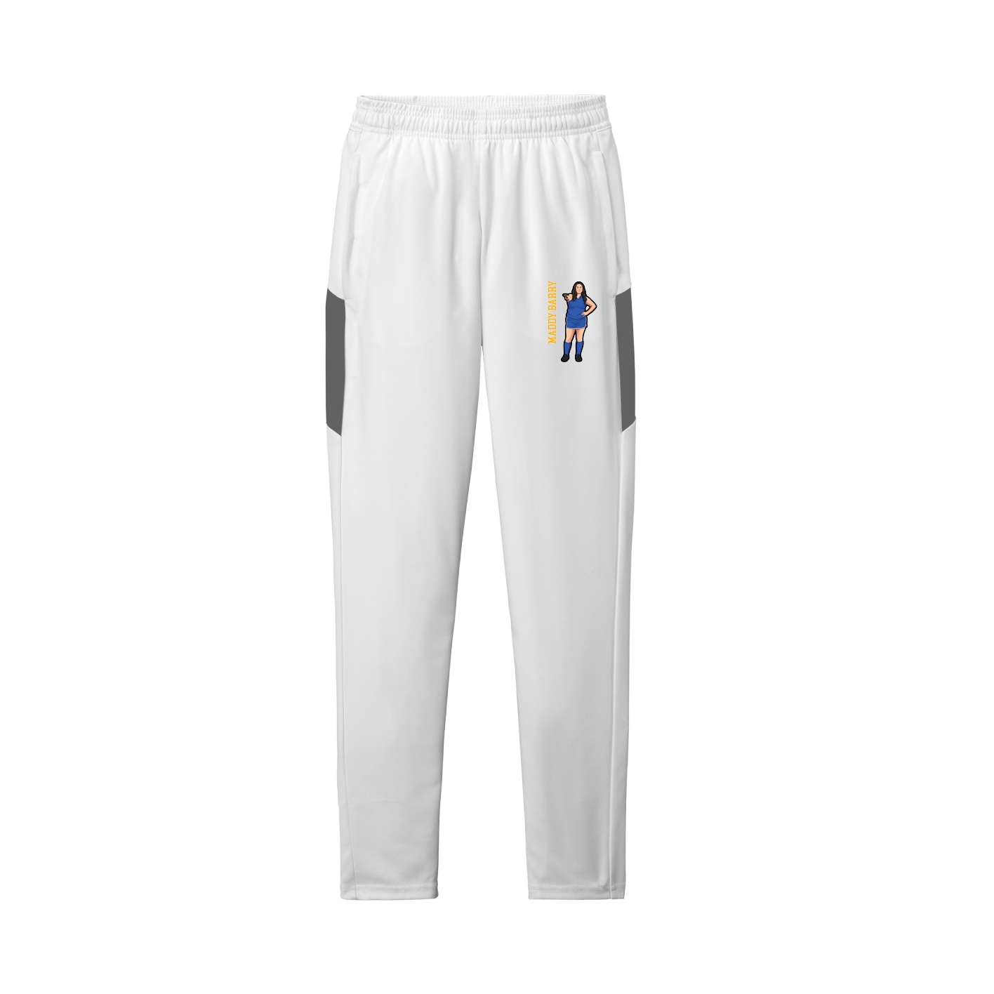 Team Travel Pant — Name Vertical in White/Grey