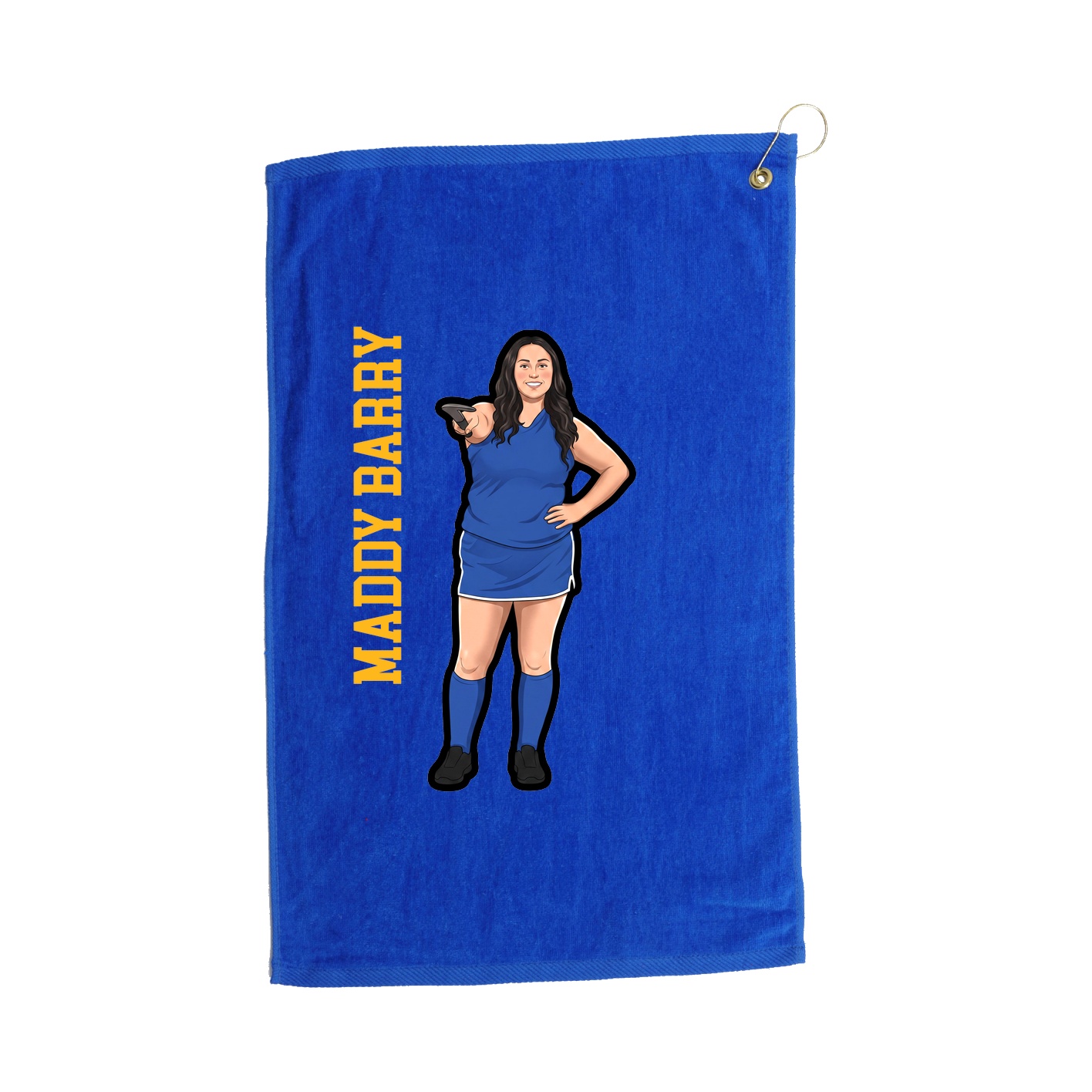 Golf Towel — Name Vertical in Royal