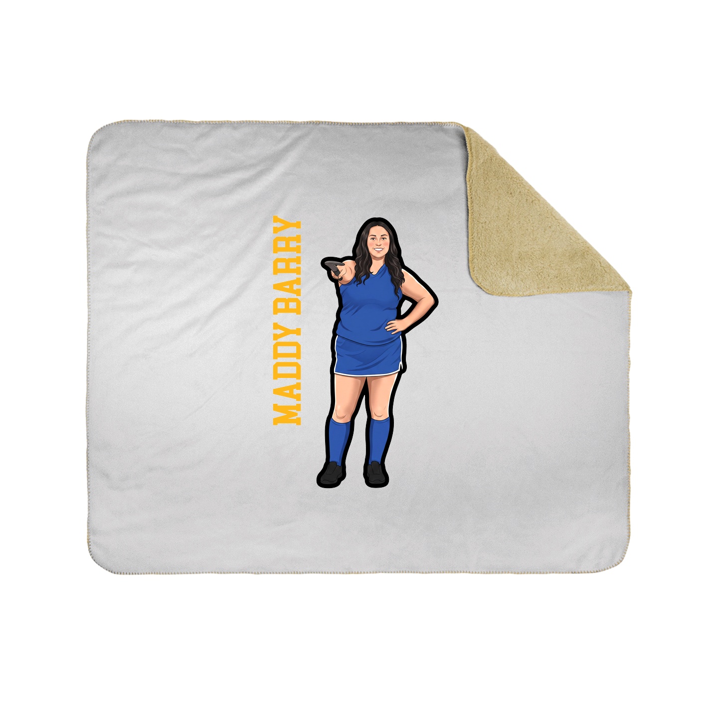 Throw Blanket — Name Vertical in White