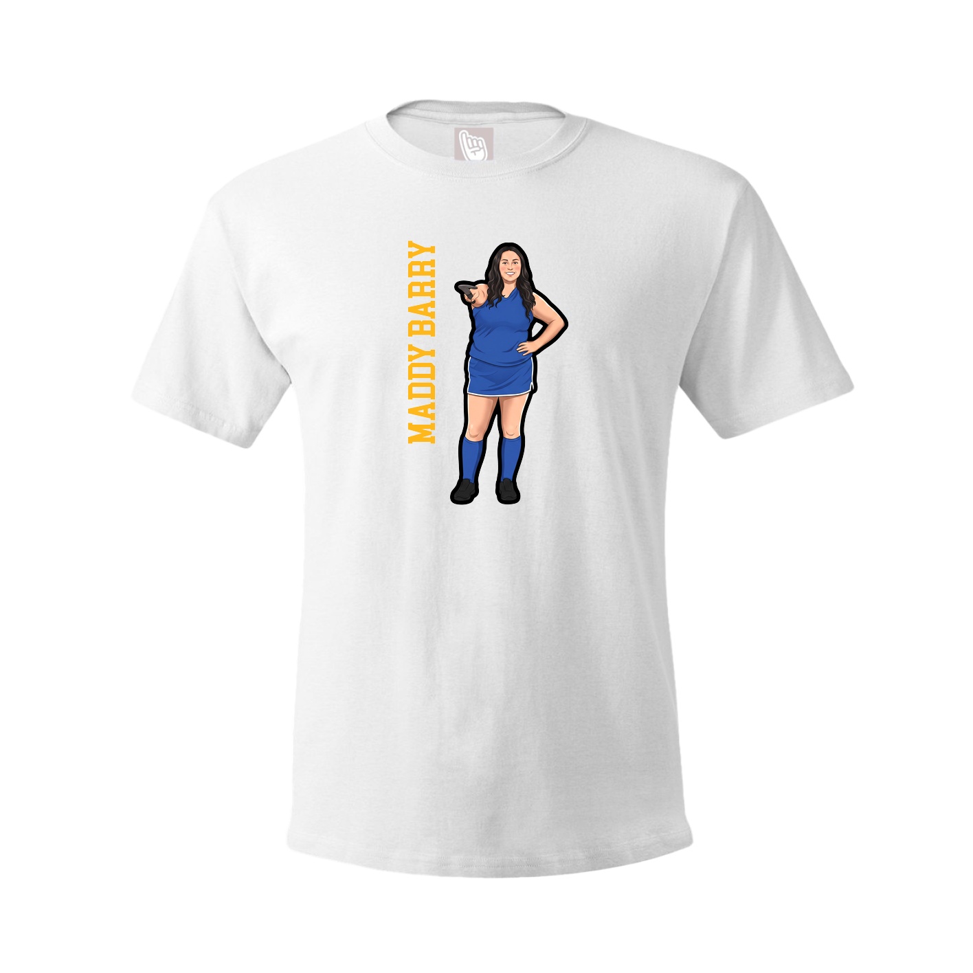 Youth Tee — Name Vertical in White