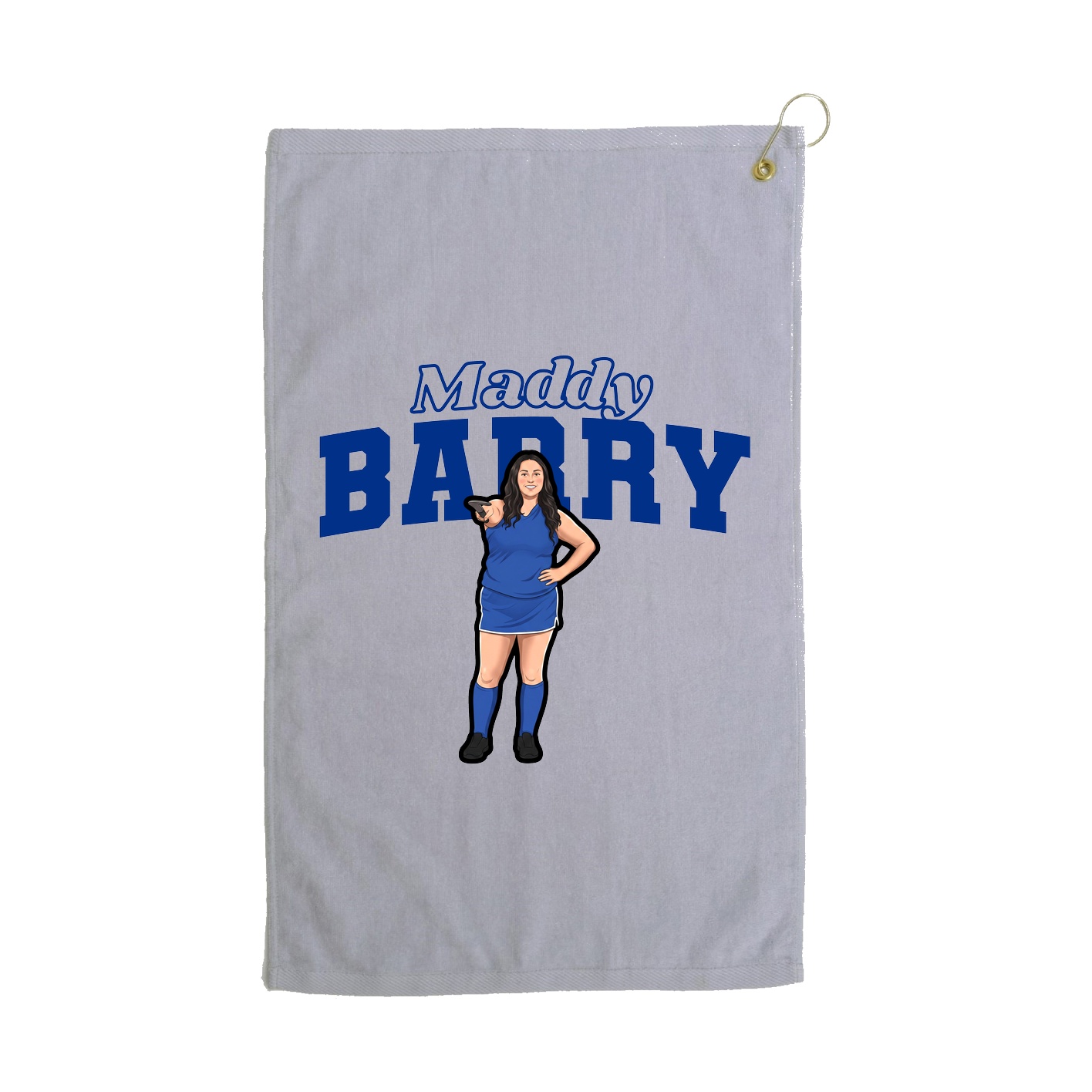 Golf Towel — Name Arch in Grey