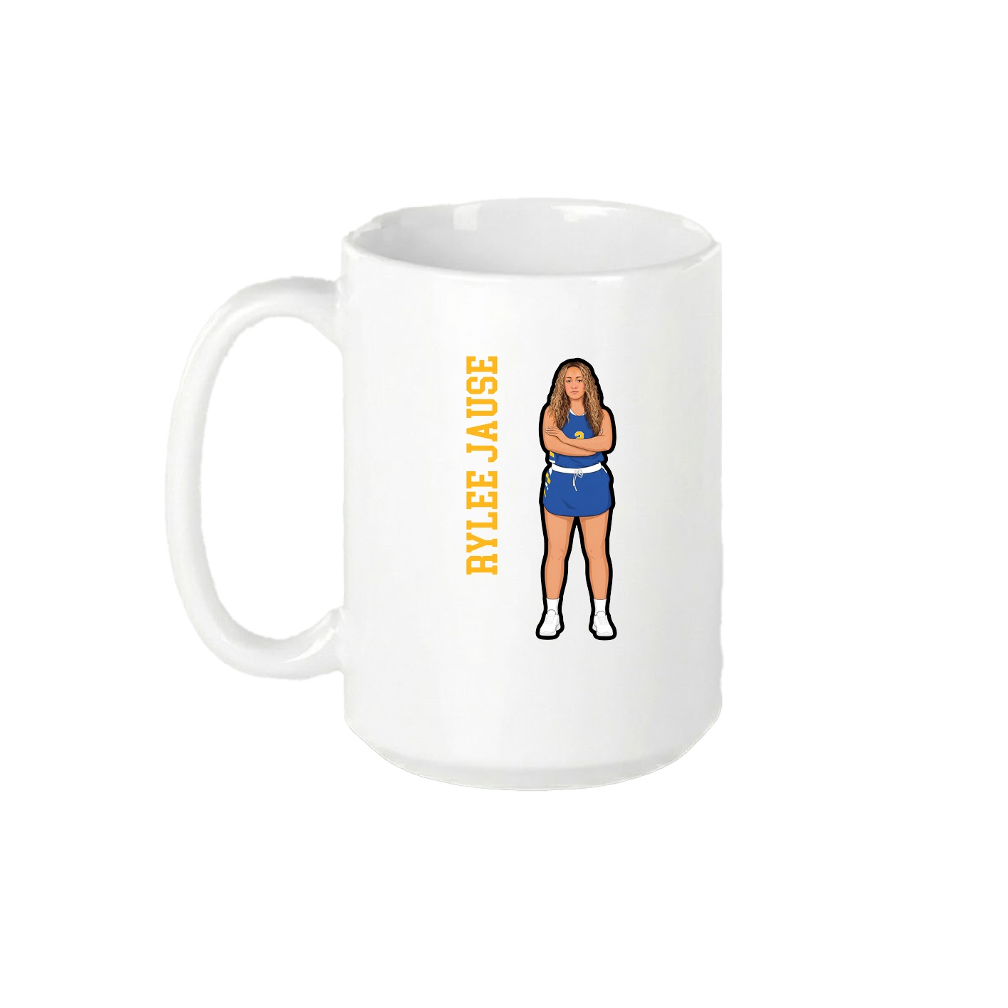 15oz Coffee Mug — Name Vertical in White