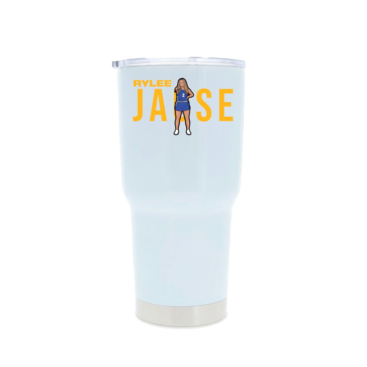 30oz Stainless Steel Tumbler — Player Name in White