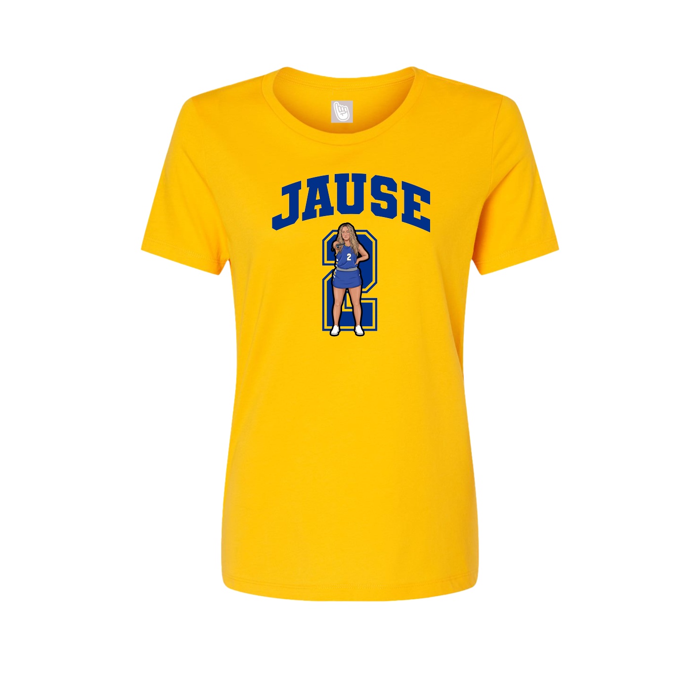 Fitted Women's Tee — Number in Gold