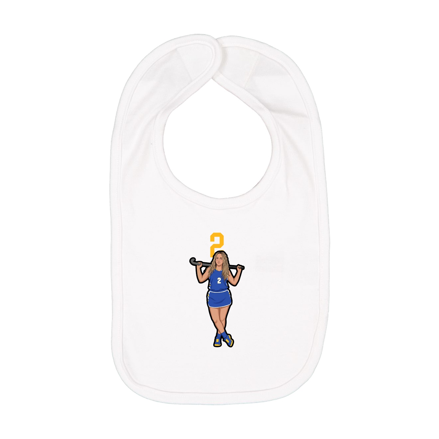 Infant Bib — Number Top in White