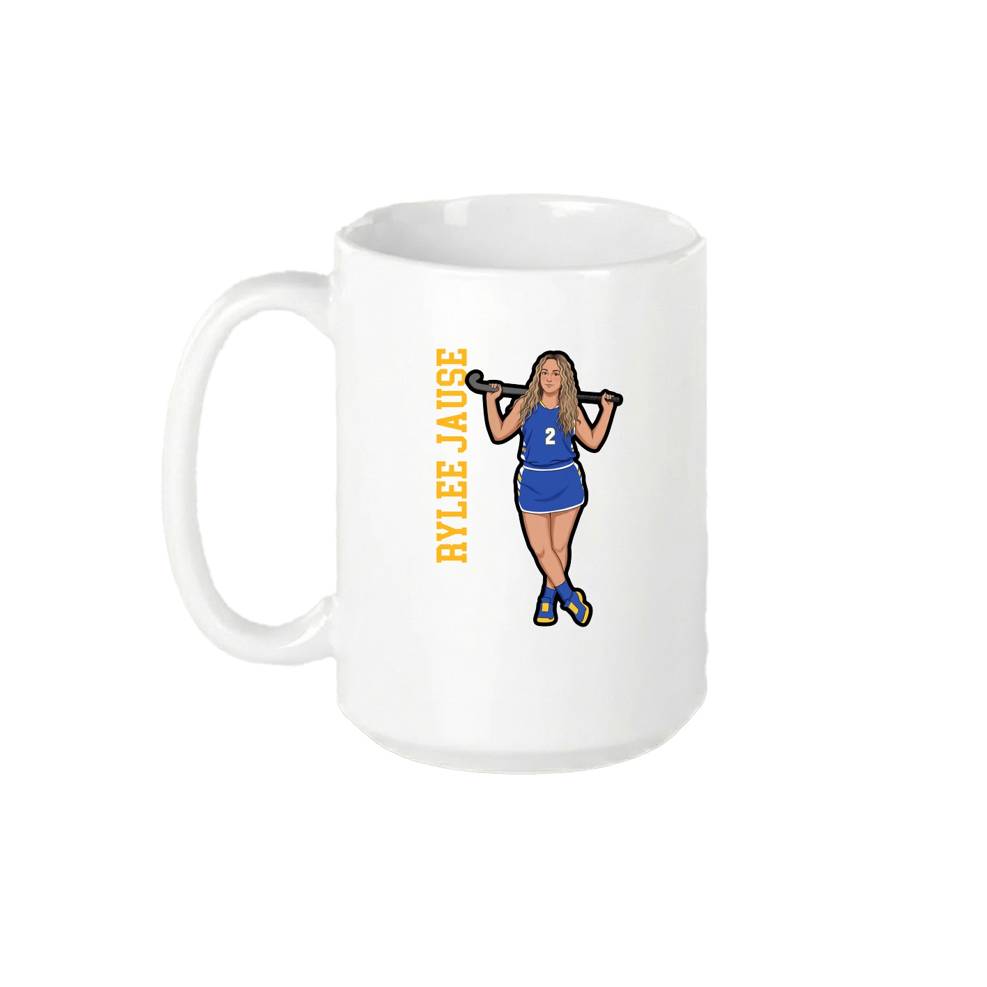 15oz Coffee Mug — Name Vertical in White