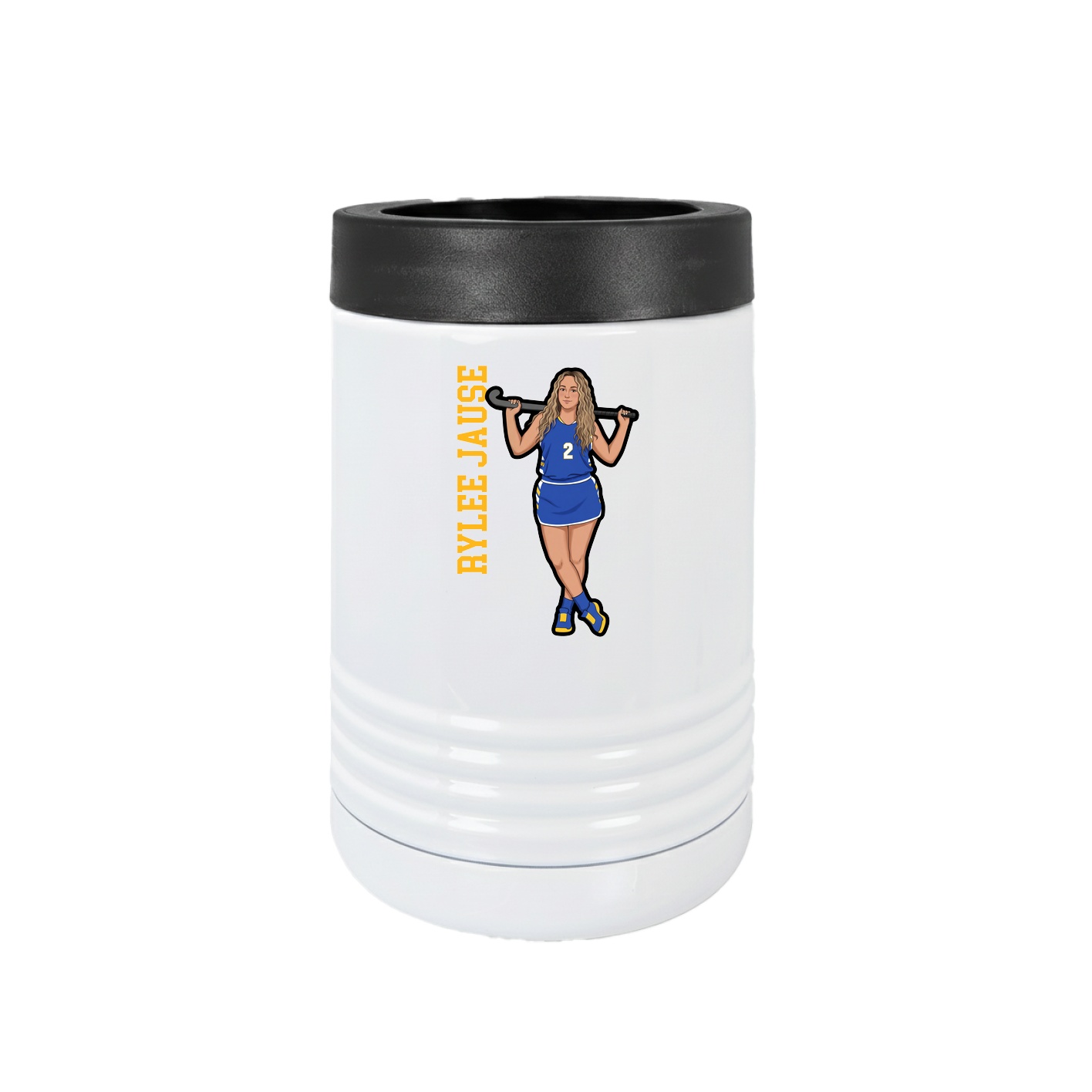 Beverage Holder — Name Vertical in White