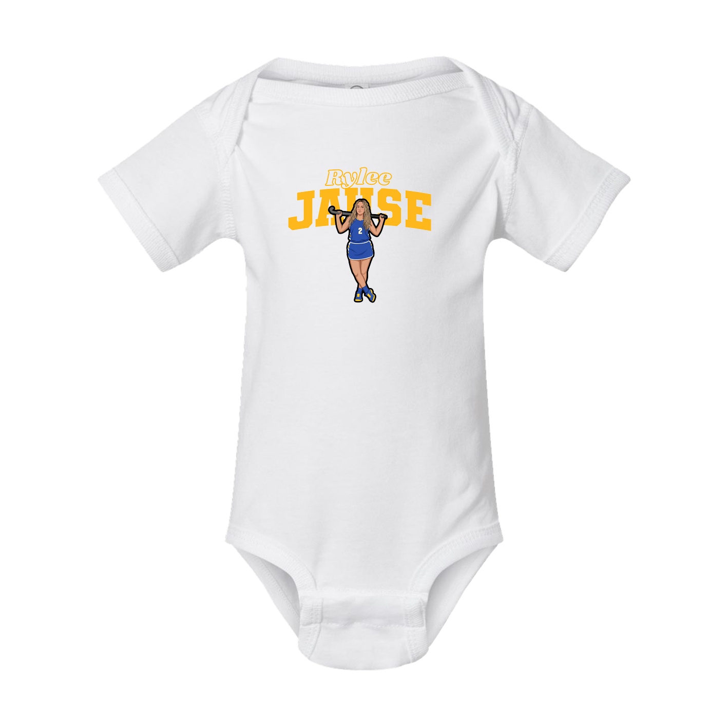 Baby Onesie — Name Arch in White