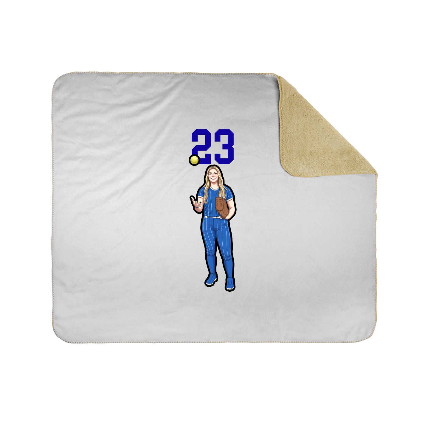 Throw Blanket — Number Top in White