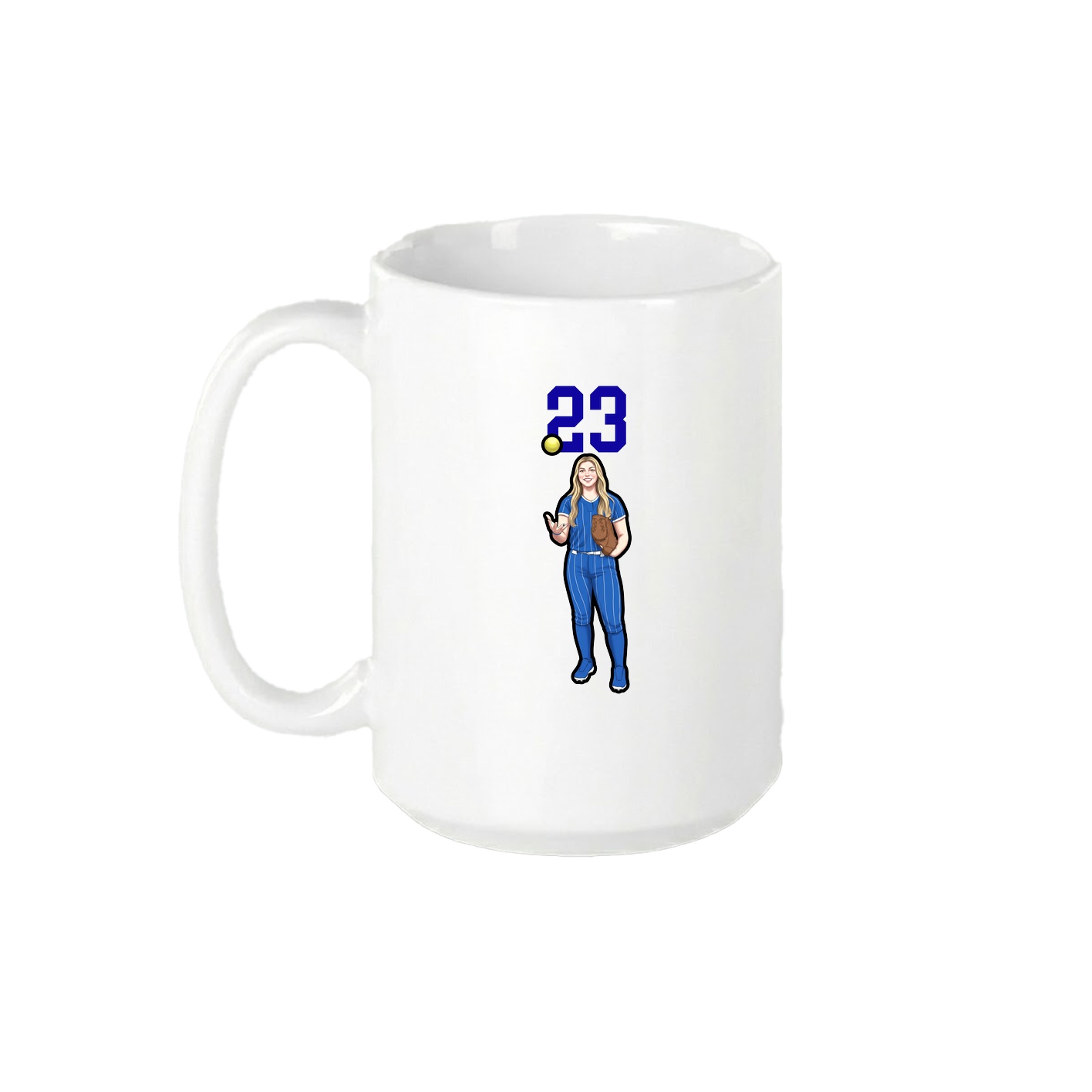 15oz Coffee Mug — Number Top in White