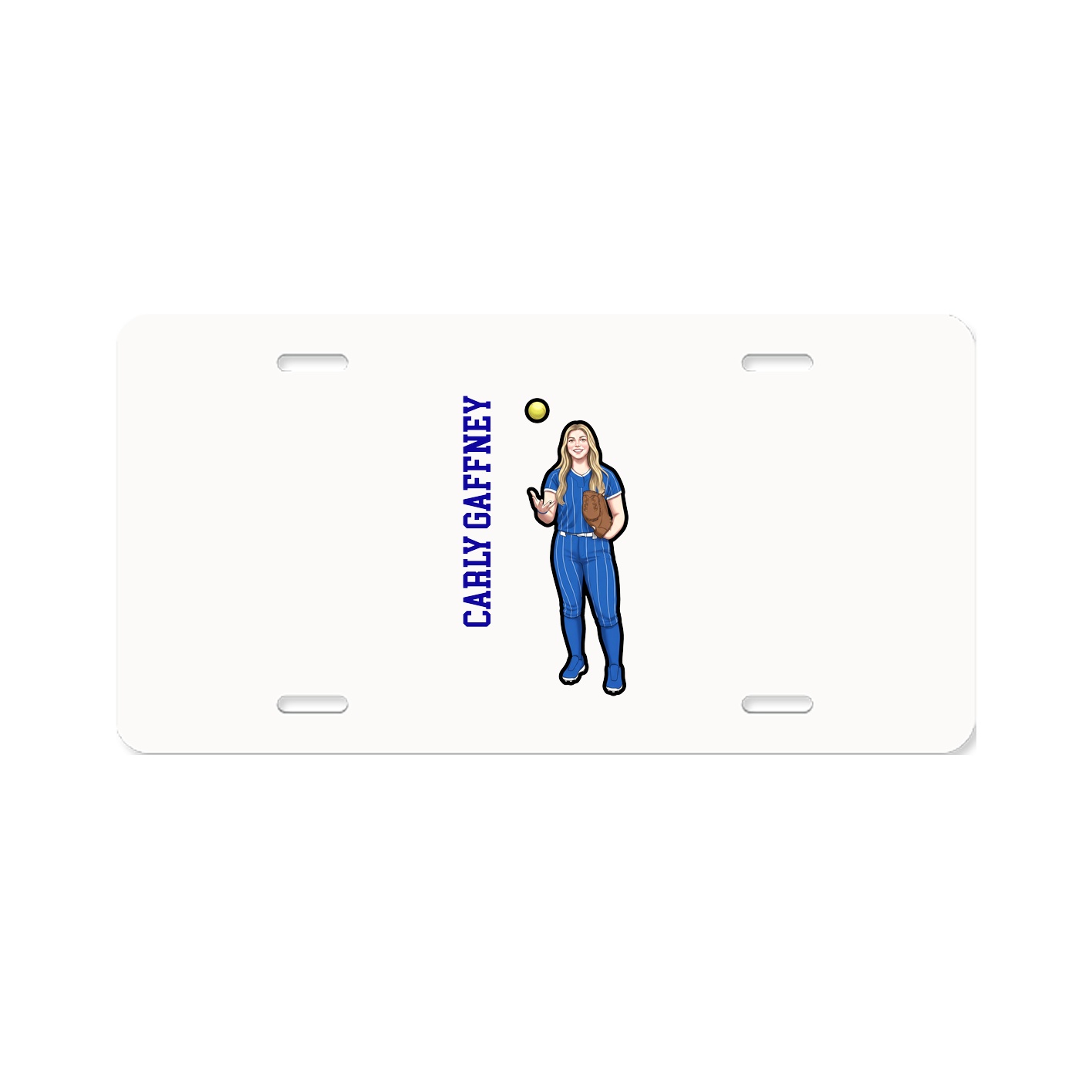 License Plate — Name Vertical in Classic