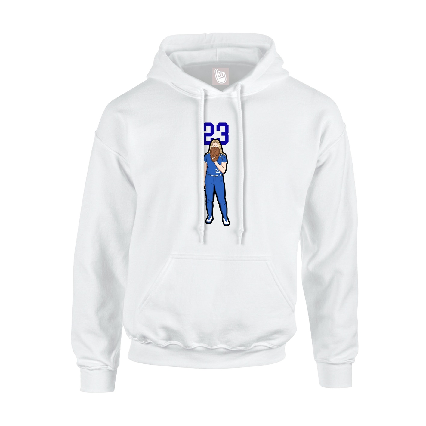 Youth Hoodie — Number Top in White