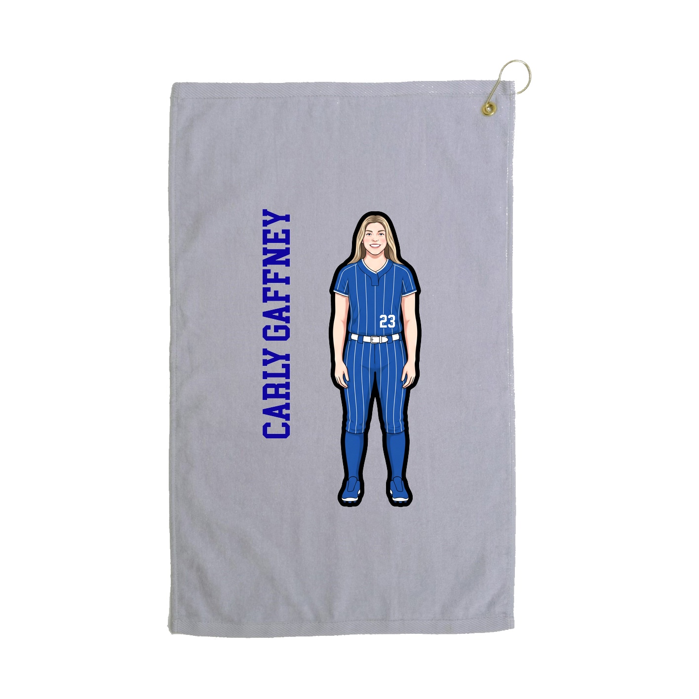 Golf Towel — Name Vertical in Grey