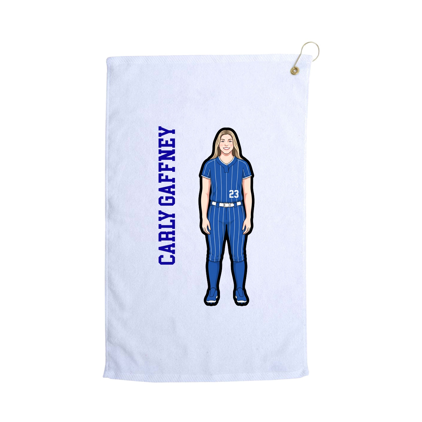 Golf Towel — Name Vertical in White
