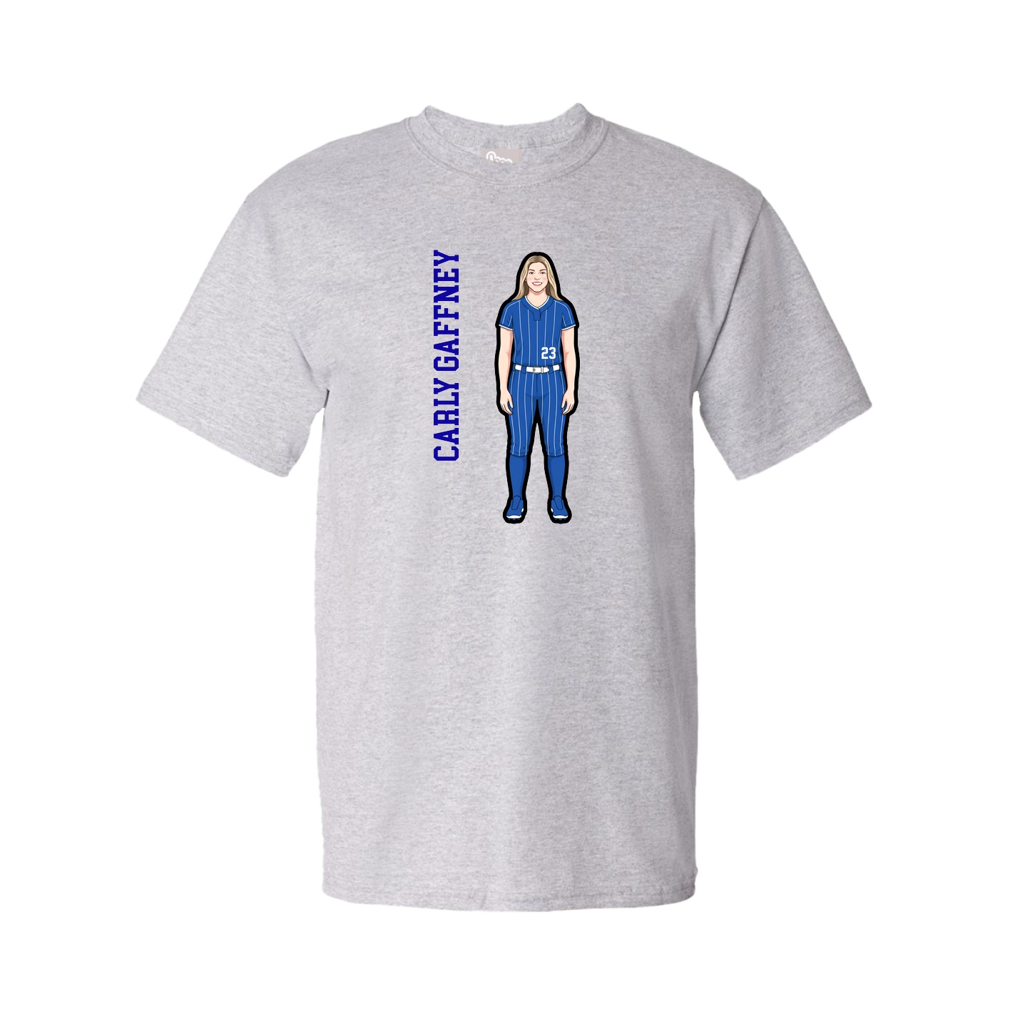 Tee — Name Vertical in Grey