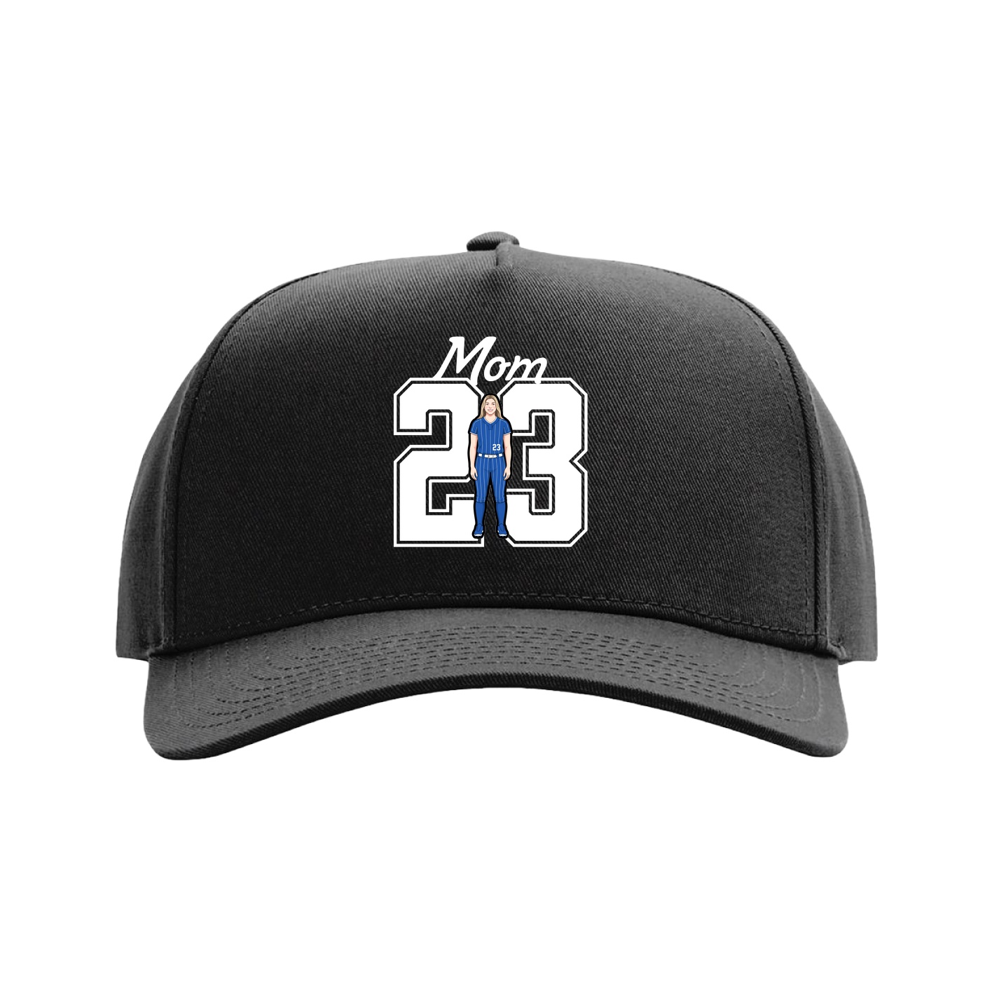 Full Fabric Five-Panel Champ Cap — Mothers Day Shirsey in Black