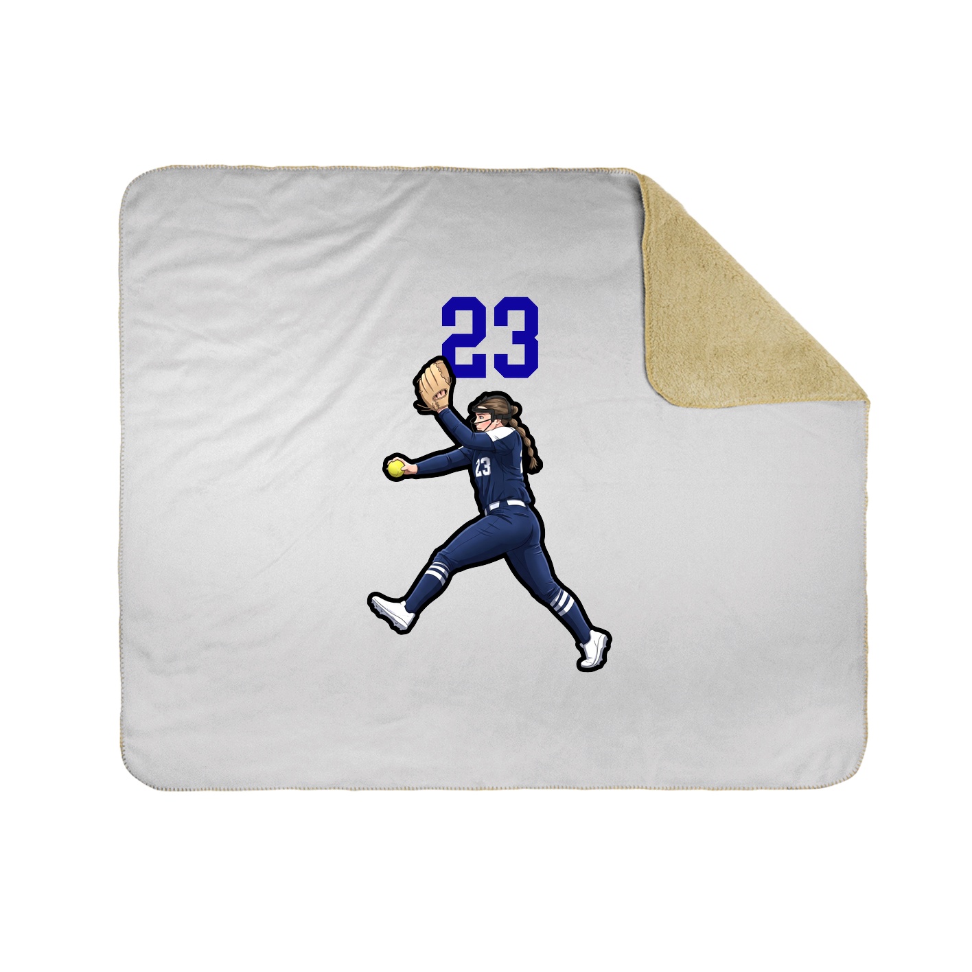 Throw Blanket — Number Top in White
