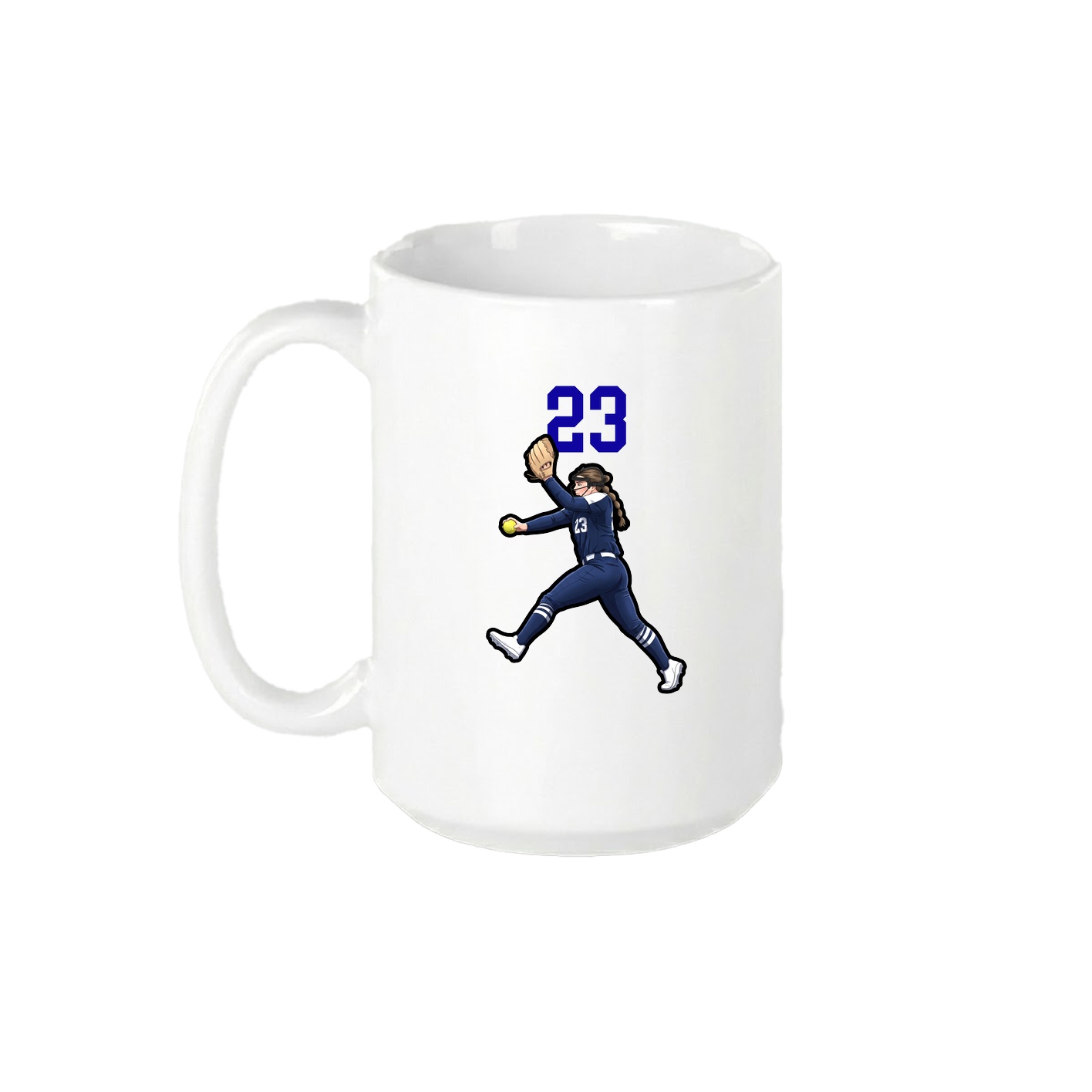 15oz Coffee Mug — Number Top in White