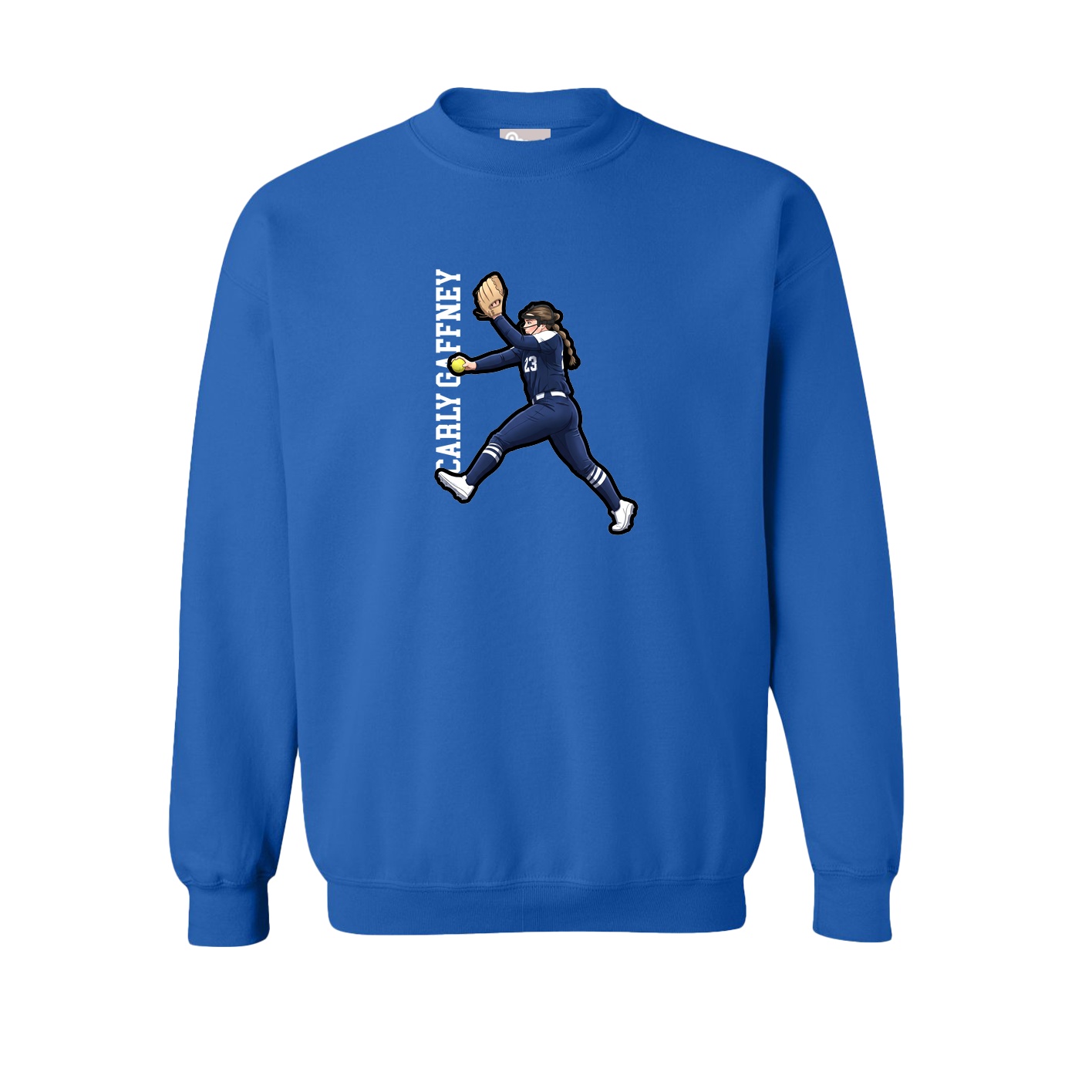 Fleece Crew — Name Vertical in Royal