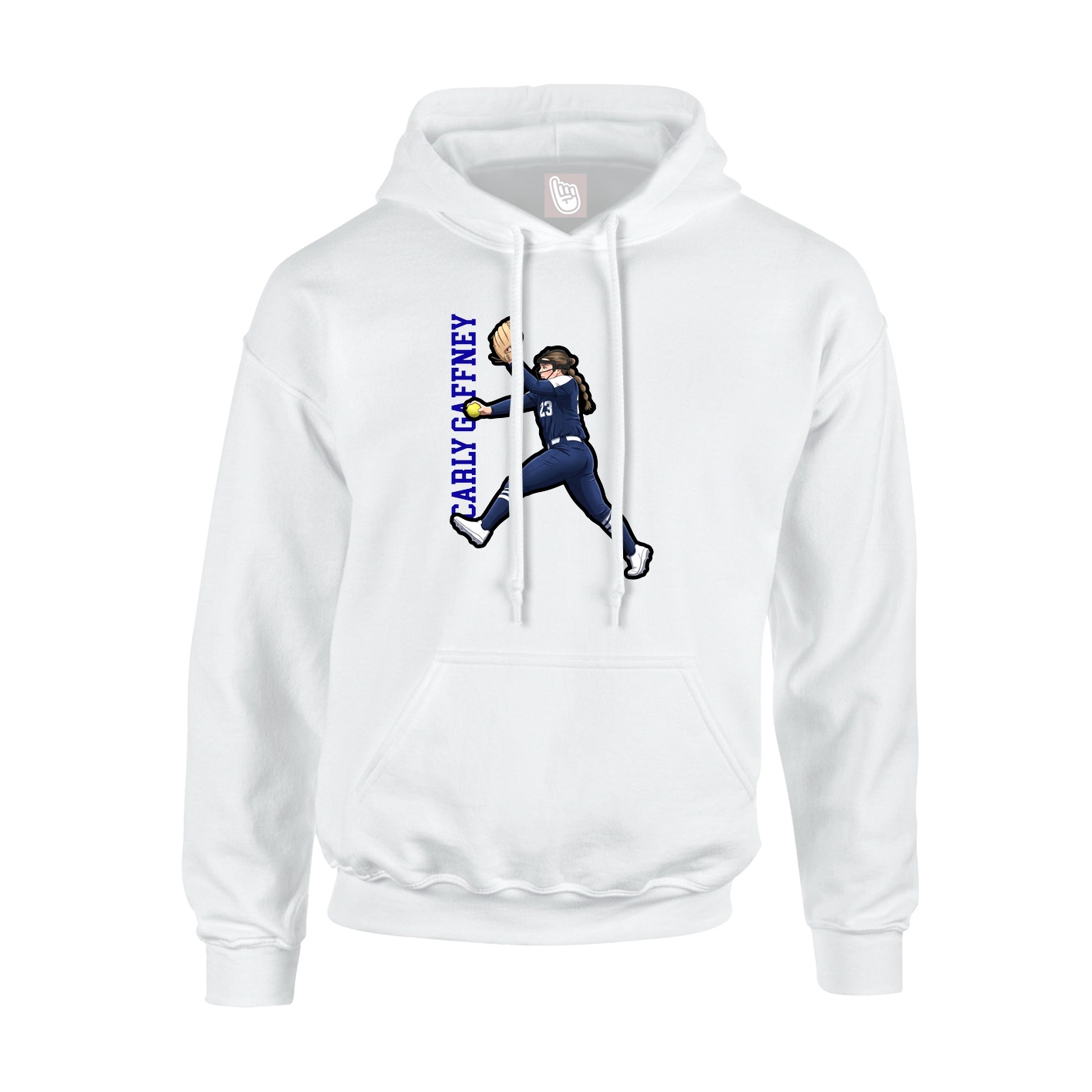 Youth Hoodie — Name Vertical in White