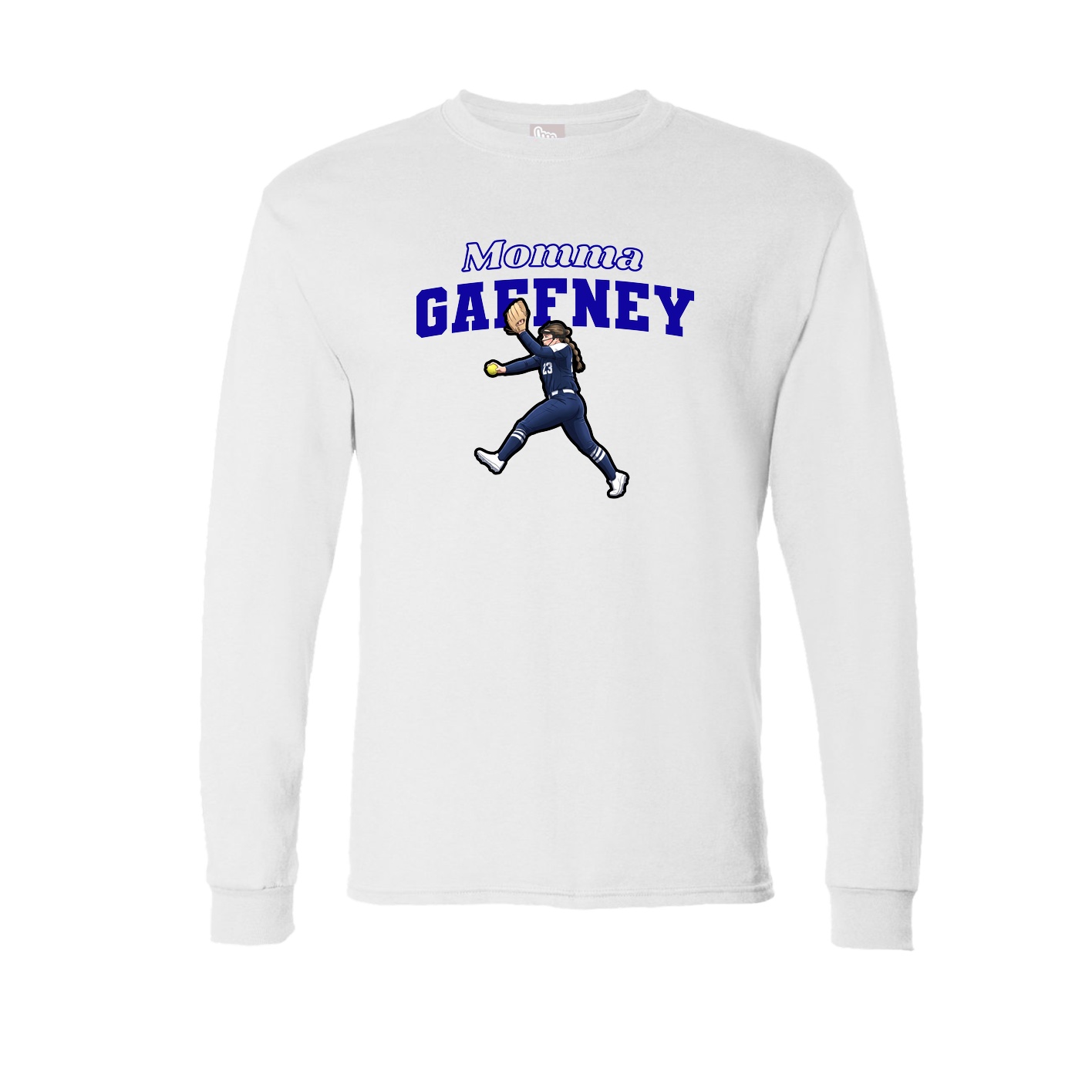 Long Sleeve Tee — Mothers Day Block in White
