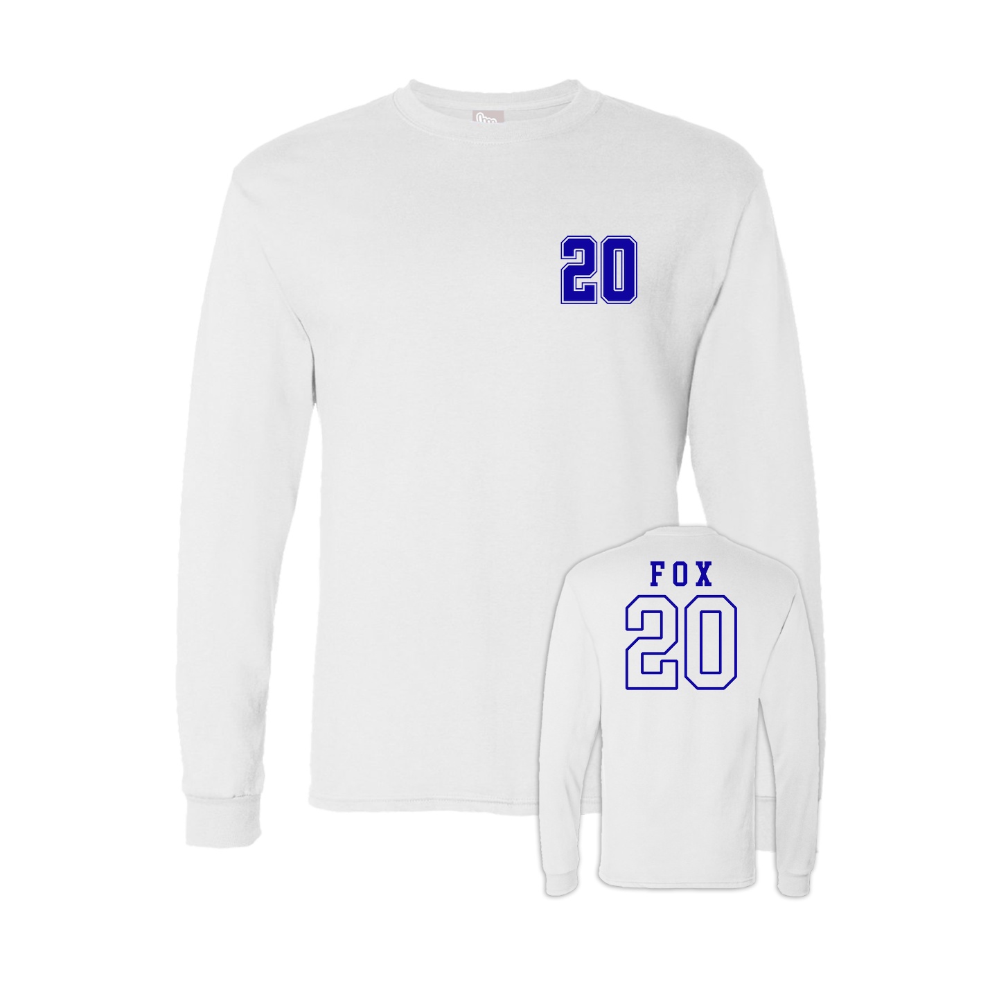 Long Sleeve Tee — Chest Back in White
