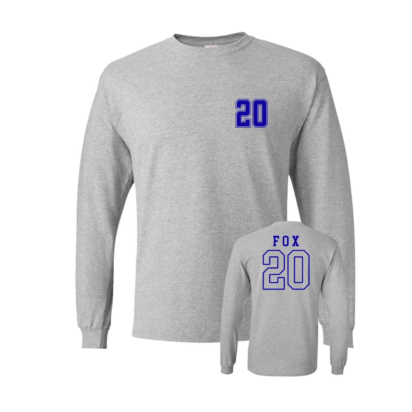 Long Sleeve Tee — Chest Back in Grey